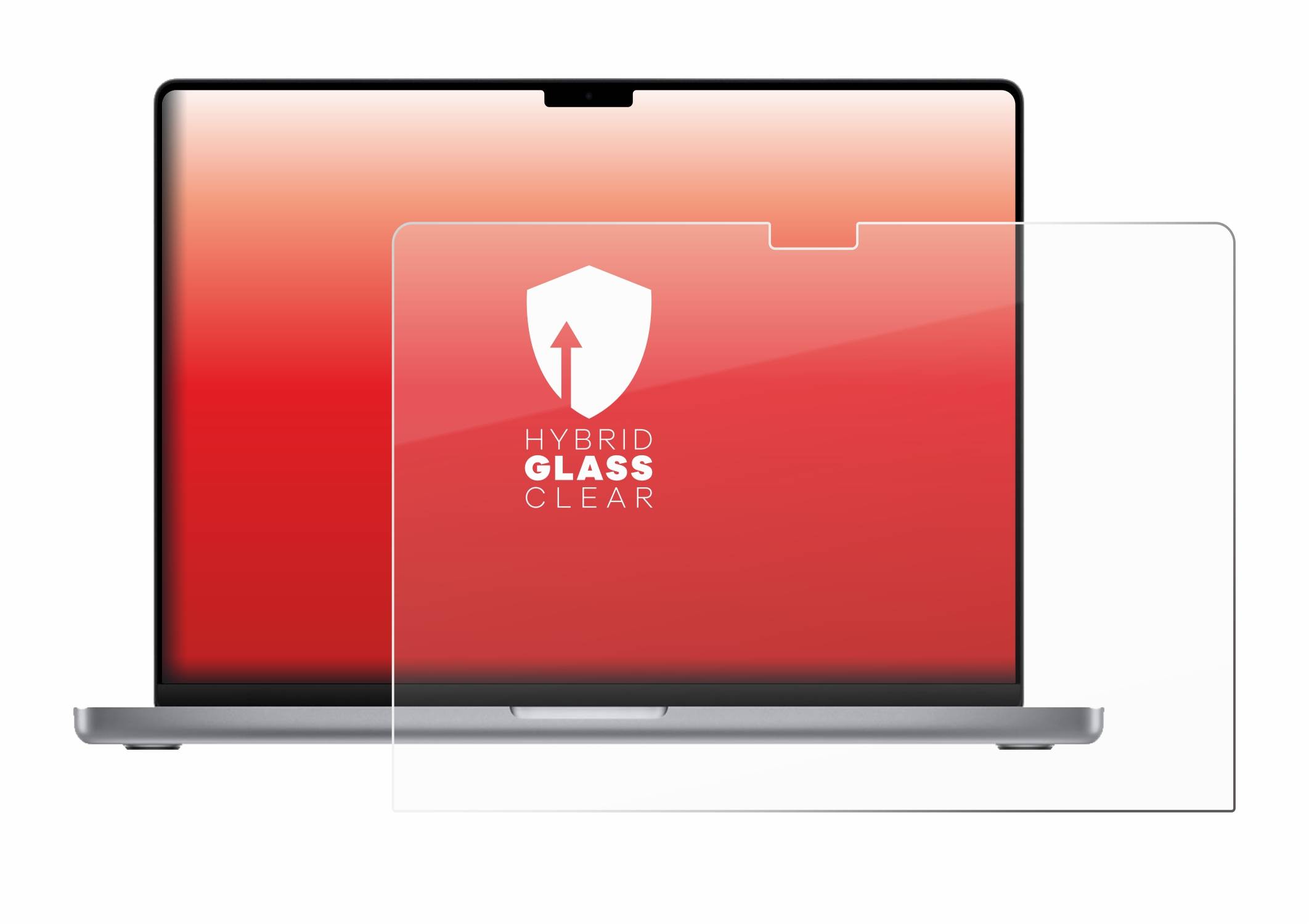 upscreen Hybrid Glass Clear Premium Schutzglas Folie für Apple MacBook Pro 16