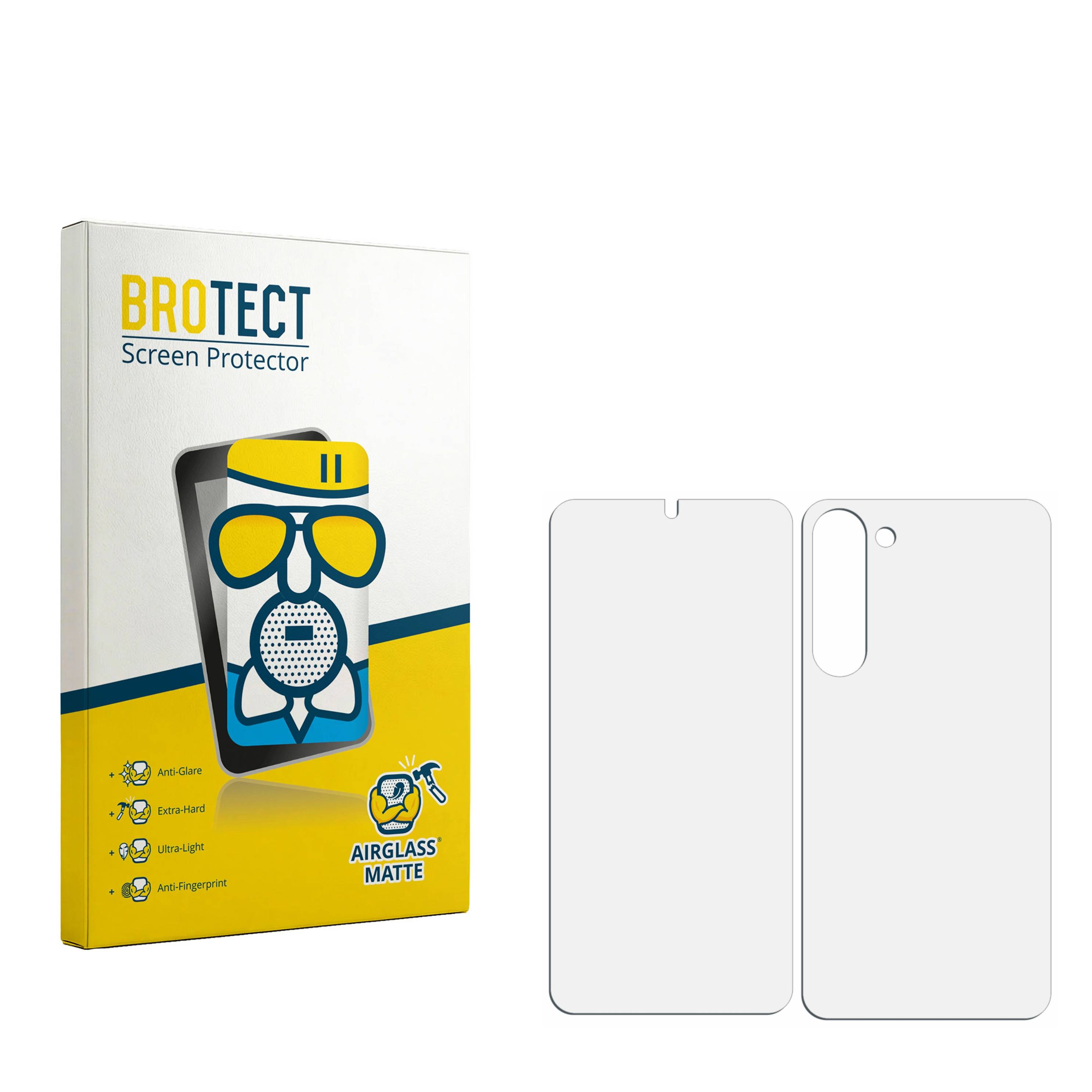 BROTECT AirGlass Flexible Schutz Glas Folie für Samsung Galaxy S23 Plus (Display+Rückseite) Matt Entspiegelt