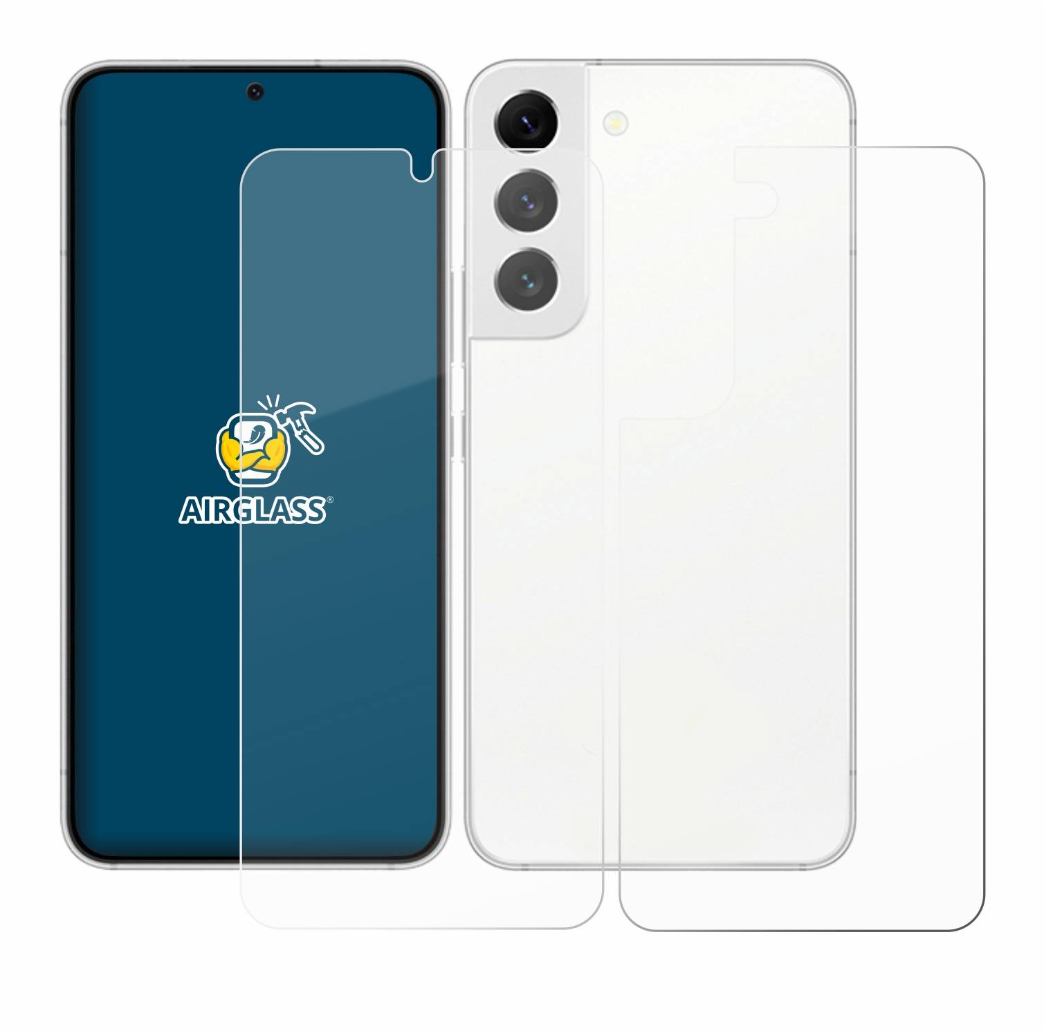 BROTECT AirGlass Schutz Glas Folie für Samsung Galaxy S22 Enterprise Edition (Display+Rückseite) Klar Transparent