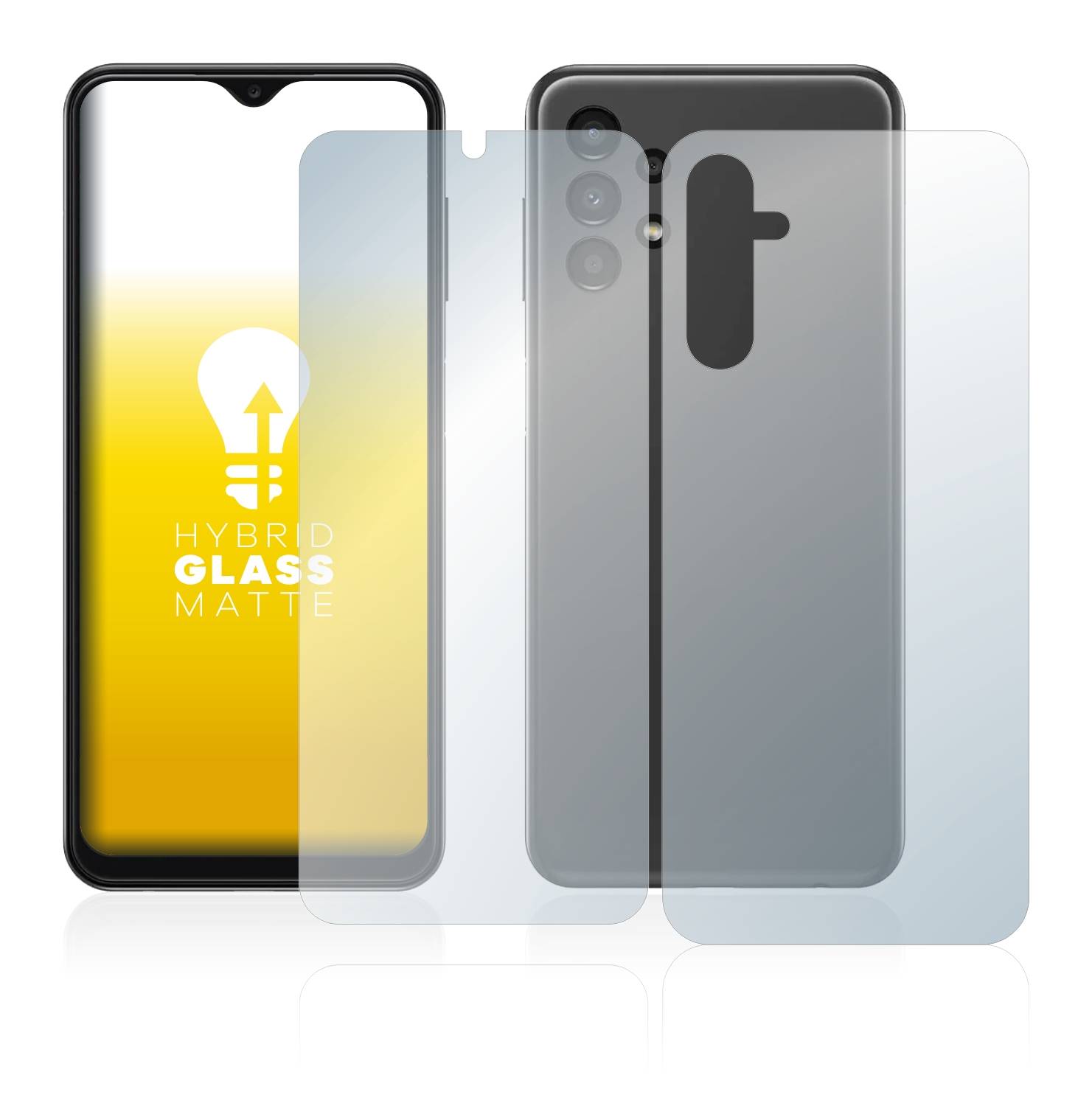 upscreen Flexible Schutz Glas Folie für Samsung Galaxy A14 5G (Display+Rückseite) Schutzglas 9H Hybridglas Matt