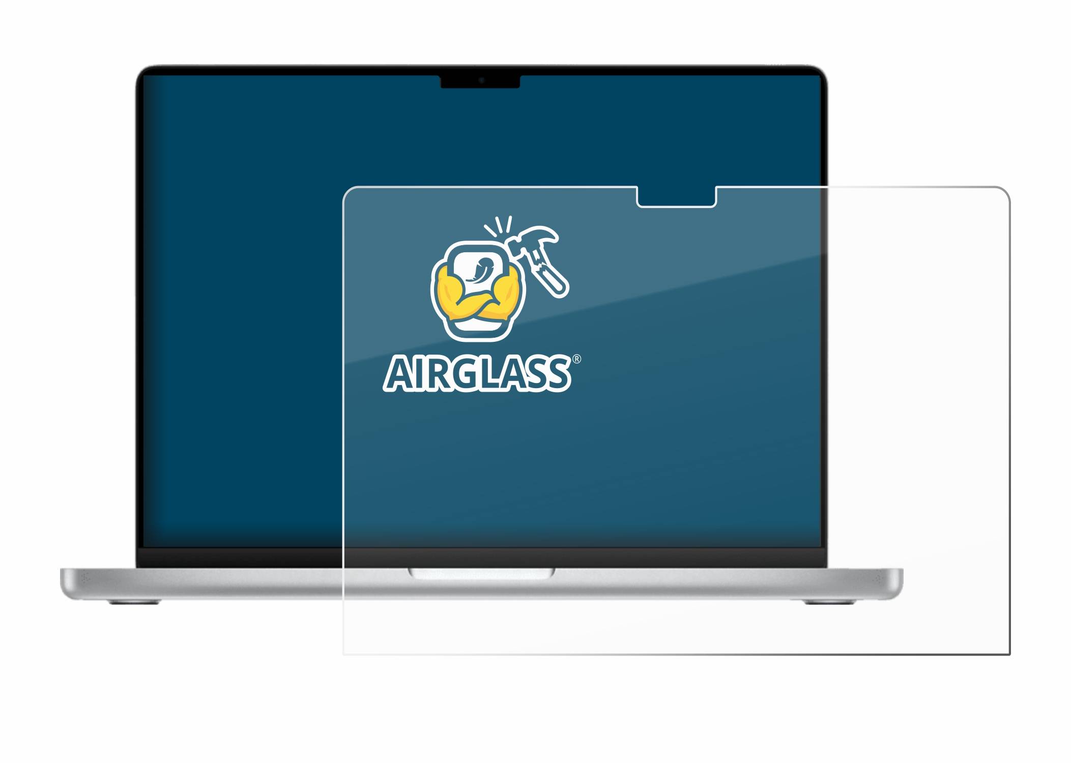 BROTECT AirGlass Flexible Schutz Glas Folie für Apple MacBook Pro 14" 2023 M2 Klar Transparent