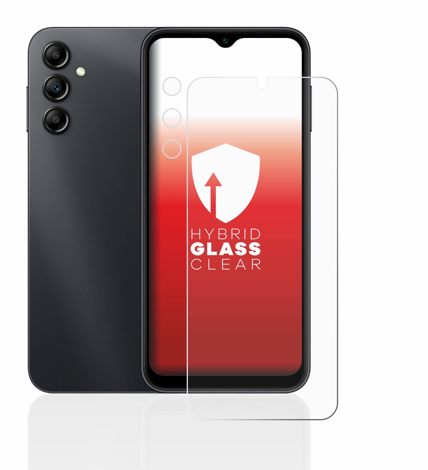 upscreen Flexible Schutz Glas Folie für Samsung Galaxy A14 4G (Display+Kamera) Schutzglas 9H Hybridglas Klar