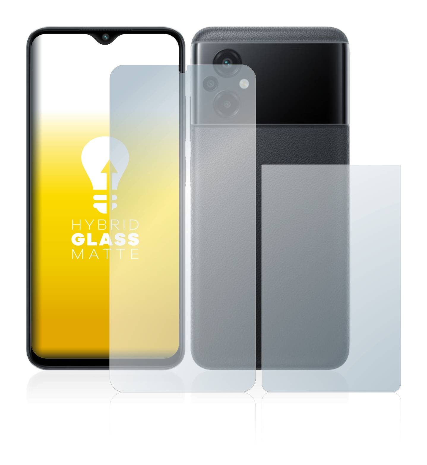 upscreen Flexible Schutz Glas Folie für Xiaomi Poco M5 (Display+Rückseite) Schutzglas 9H Hybridglas Matt Entspiegelt