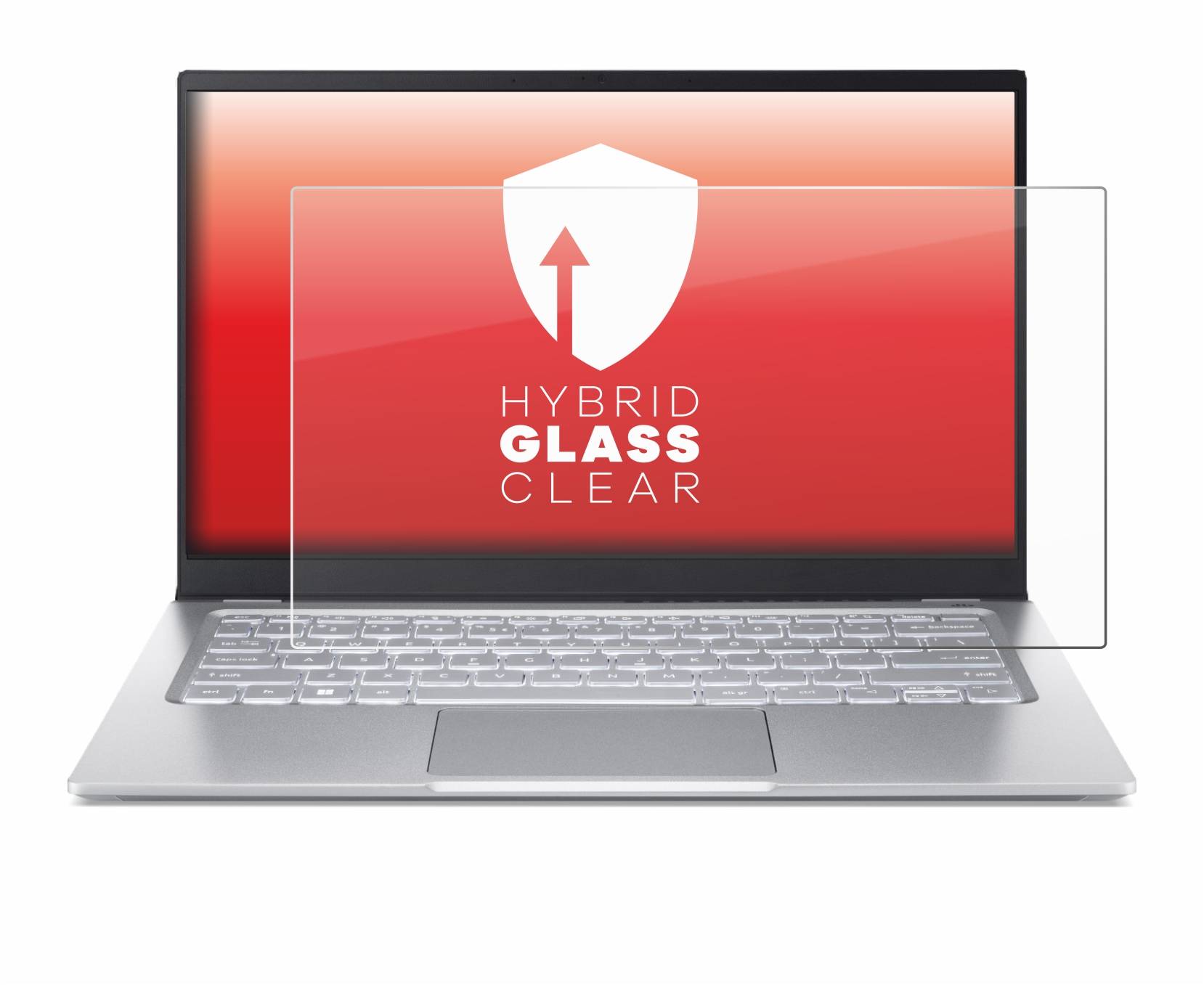 upscreen Hybrid Glass Clear Premium Schutzglas Folie für Acer Swift 3