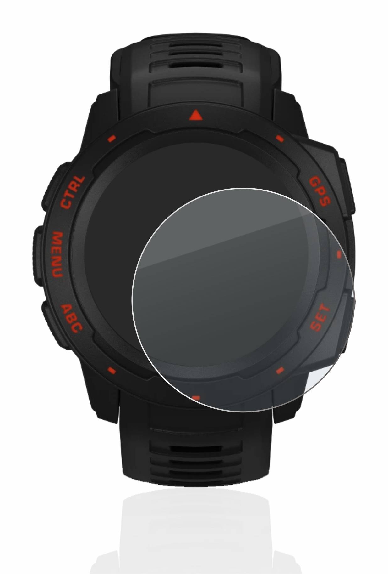 upscreen Hybrid Glass Matte Premium Schutzglas Folie für Garmin Instinct