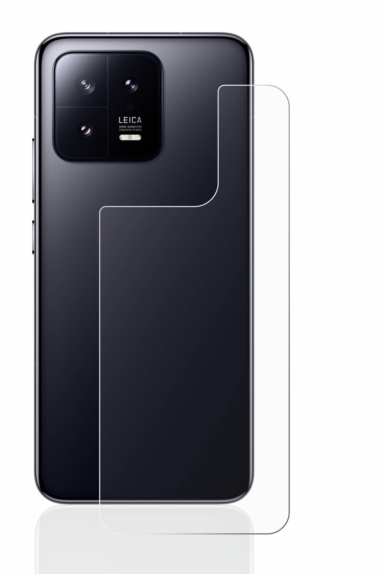 upscreen Flexible Schutz Glas Folie für Xiaomi 13 (Rückseite) Schutzglas 9H Hybridglas Matt Entspiegelt