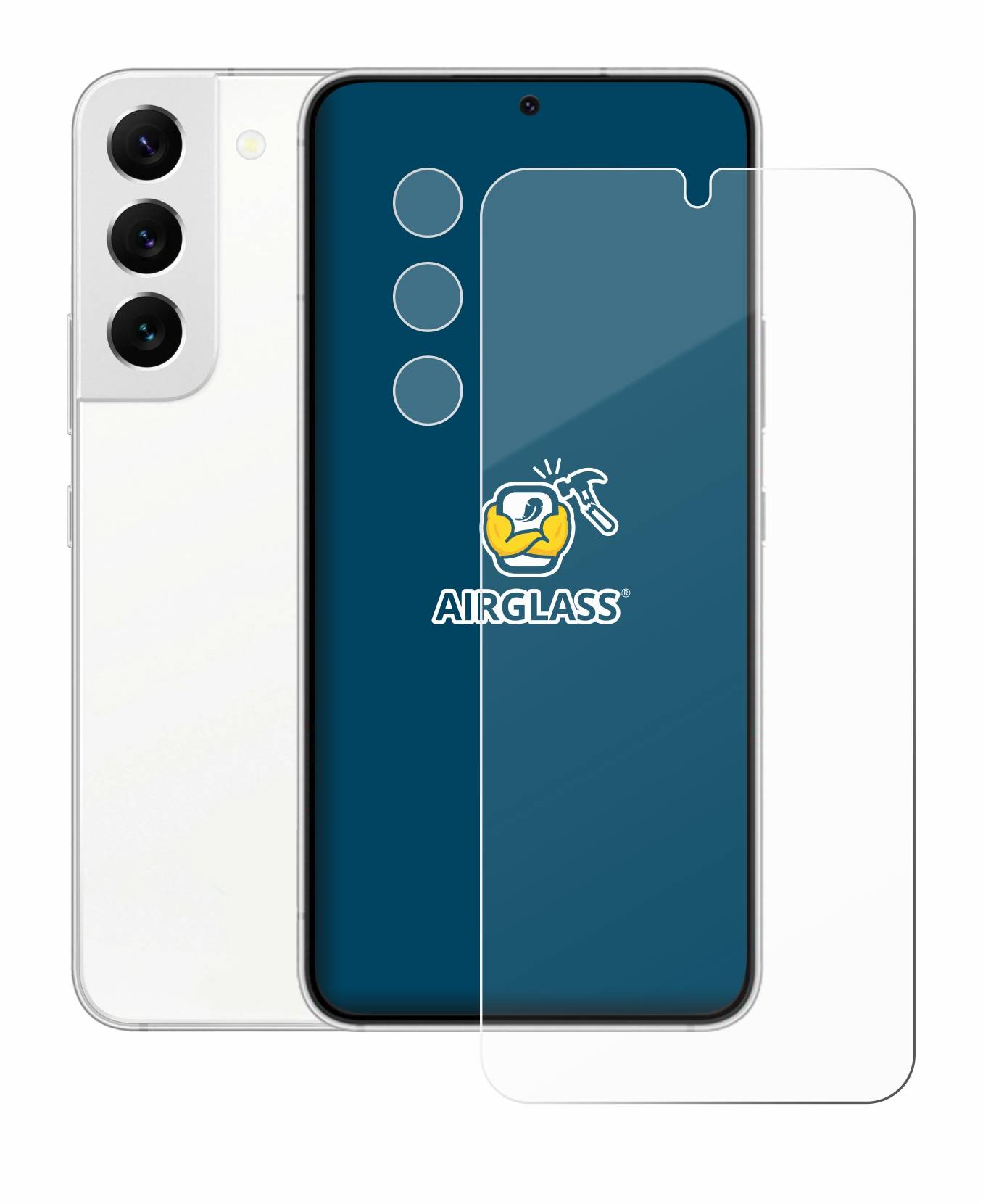 BROTECT AirGlass Flexible Schutz Glas Folie für Samsung Galaxy S22 Enterprise Edition (Display+Kamera) Klar Transparent