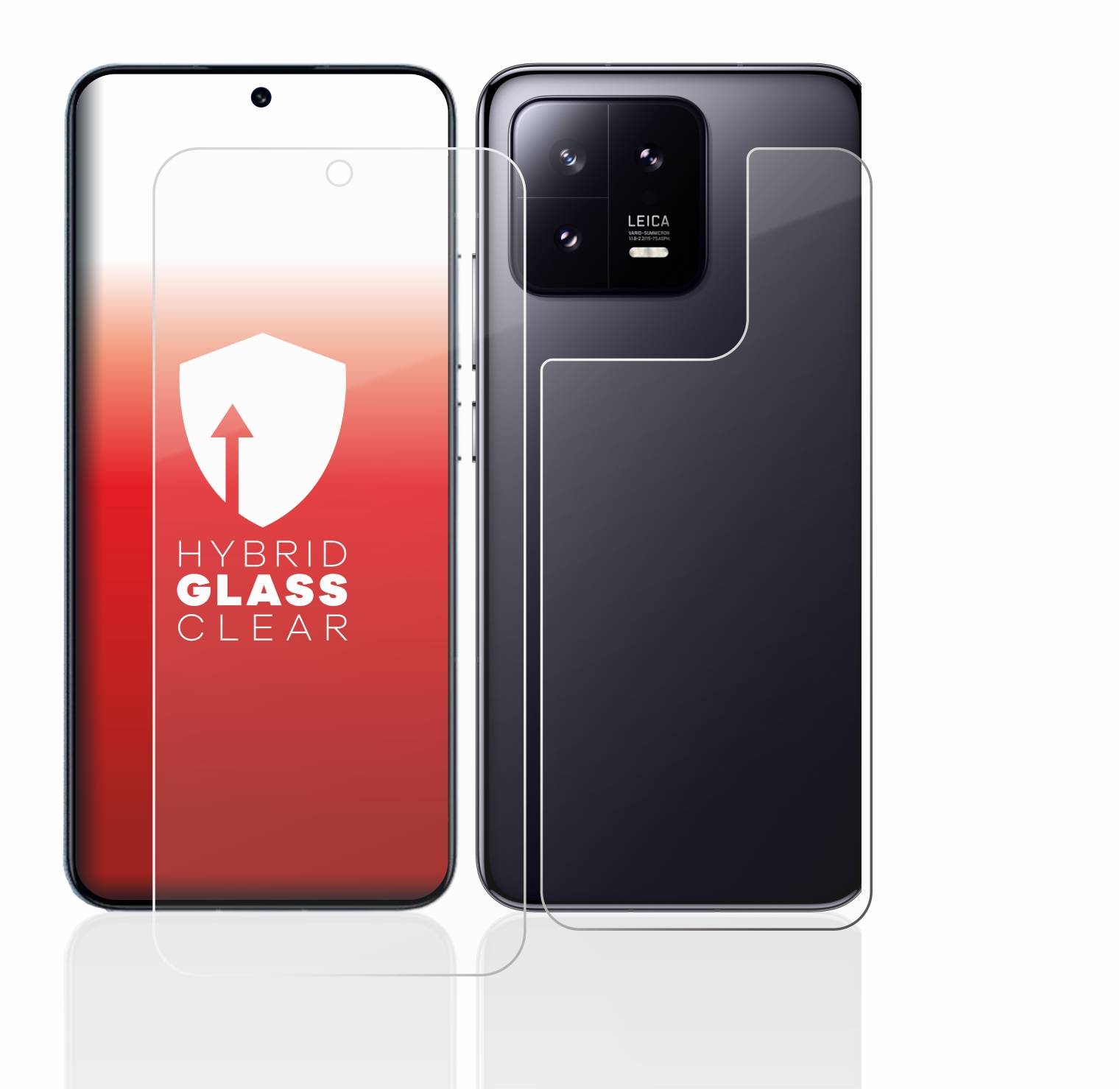 upscreen Flexible Schutz Glas Folie für Xiaomi 13 (Display+Rückseite) Schutzglas 9H Hybridglas Klar