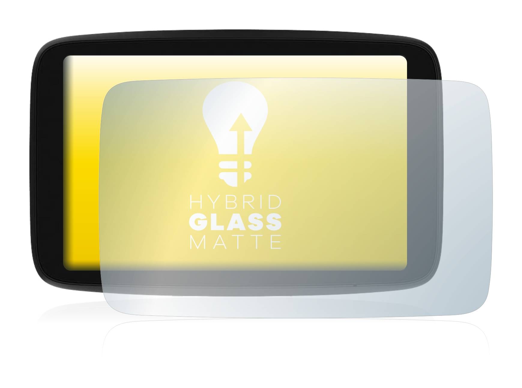 upscreen Hybrid Glass Matte Premium Schutzglas Folie für TomTom GO Camper