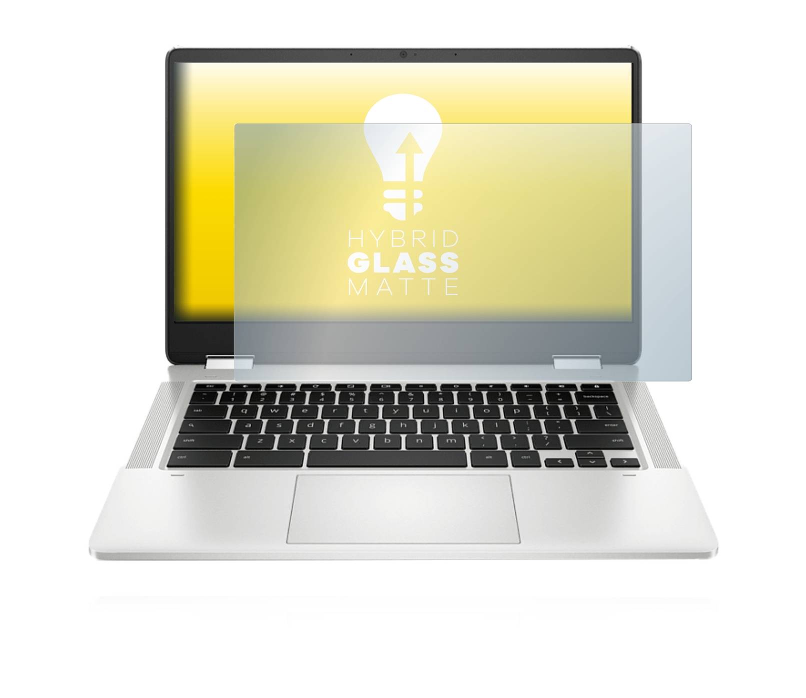 upscreen Hybrid Glass Matte Premium Schutzglas Folie für HP Chromebook x360