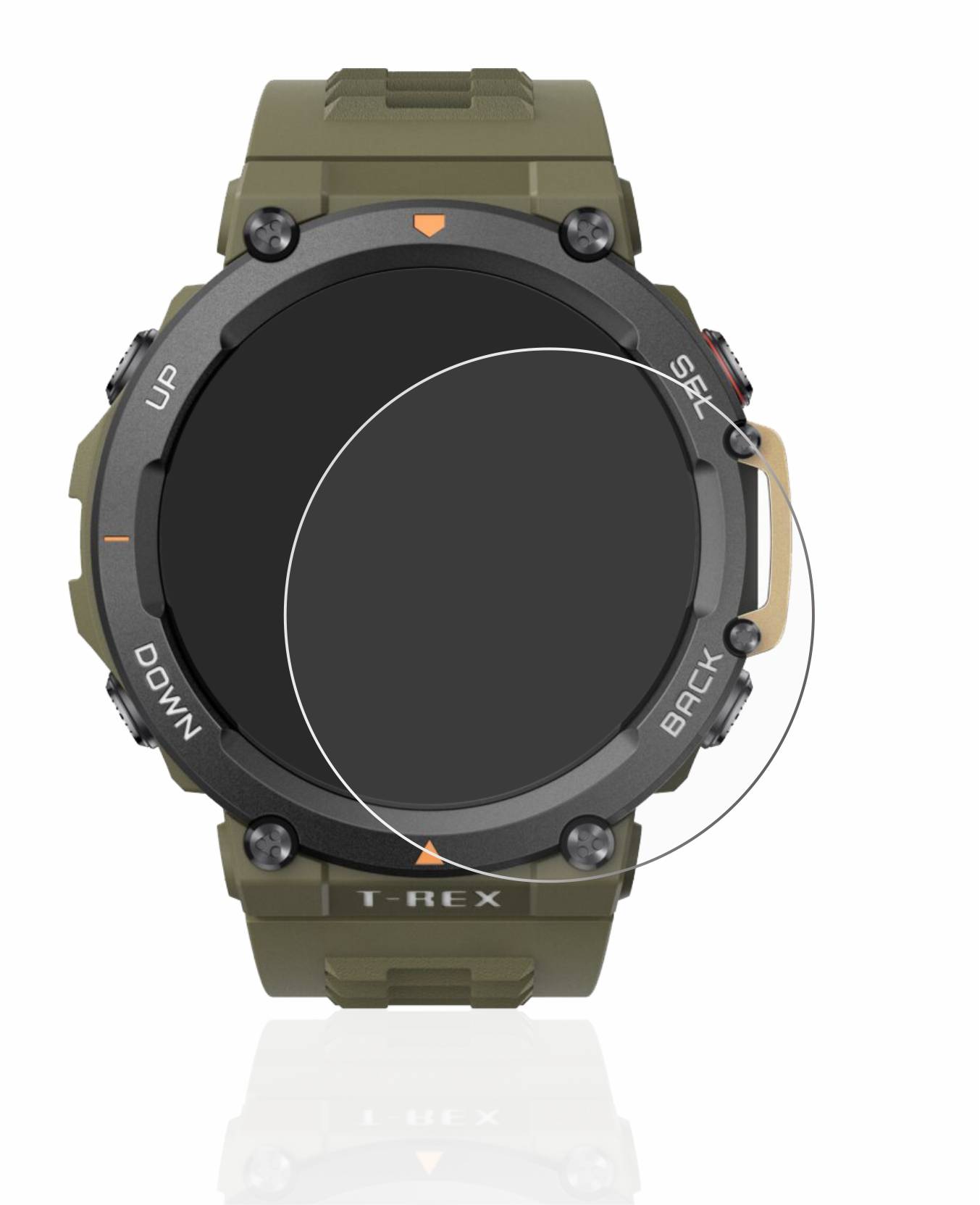 upscreen Hybrid Glass Matte Premium Schutzglas Folie für Huami Amazfit T-Rex