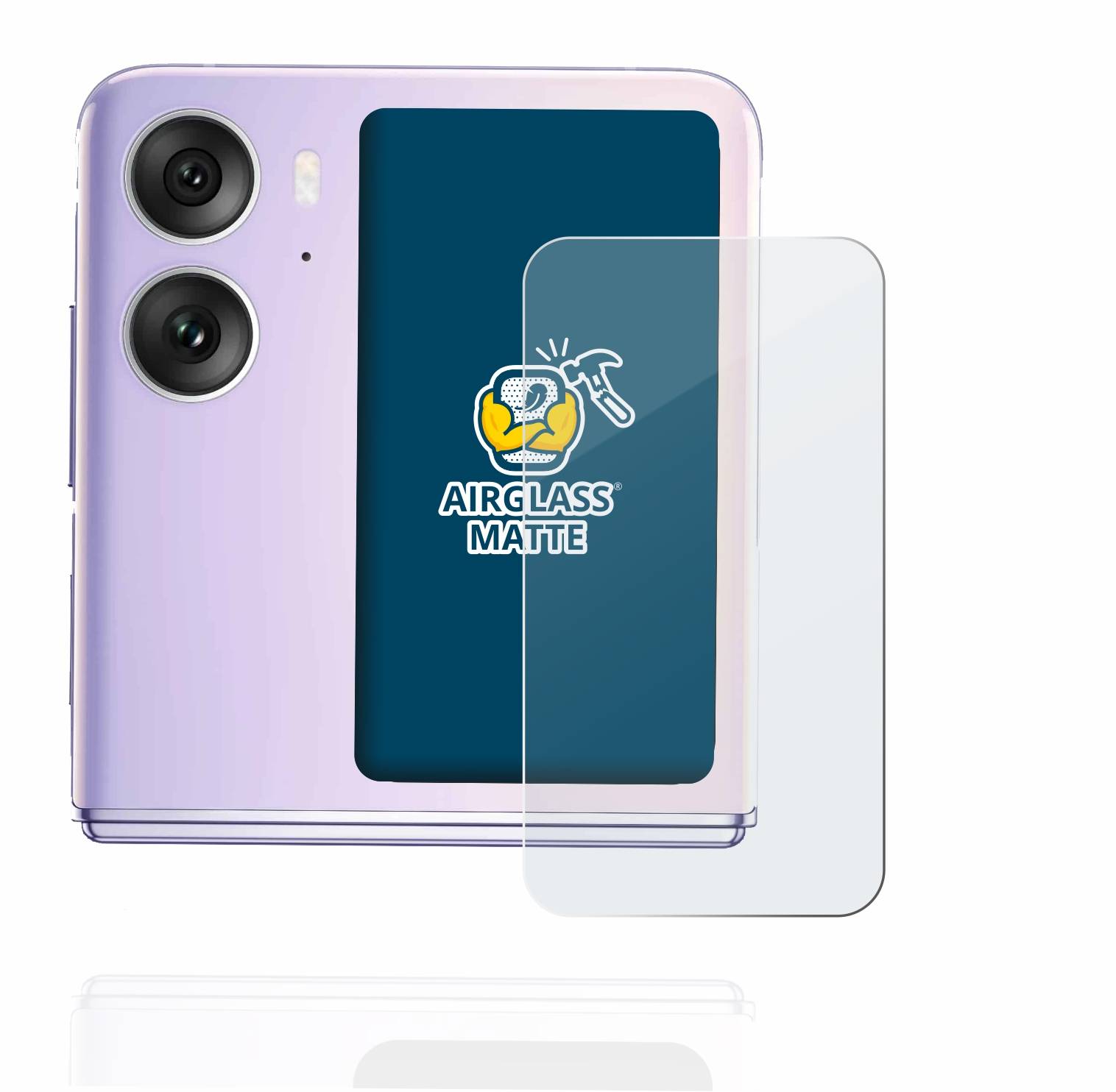 BROTECT AirGlass Flexible Schutz Glas Folie für Oppo Find N2 Flip (Hinteres Display) Matt Entspiegelt