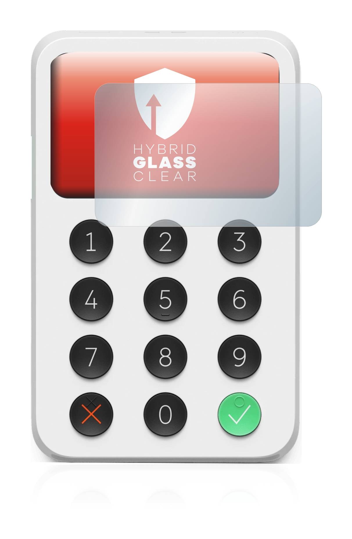 upscreen Hybrid Glass Clear Premium Schutzglas Folie für Zettle Reader