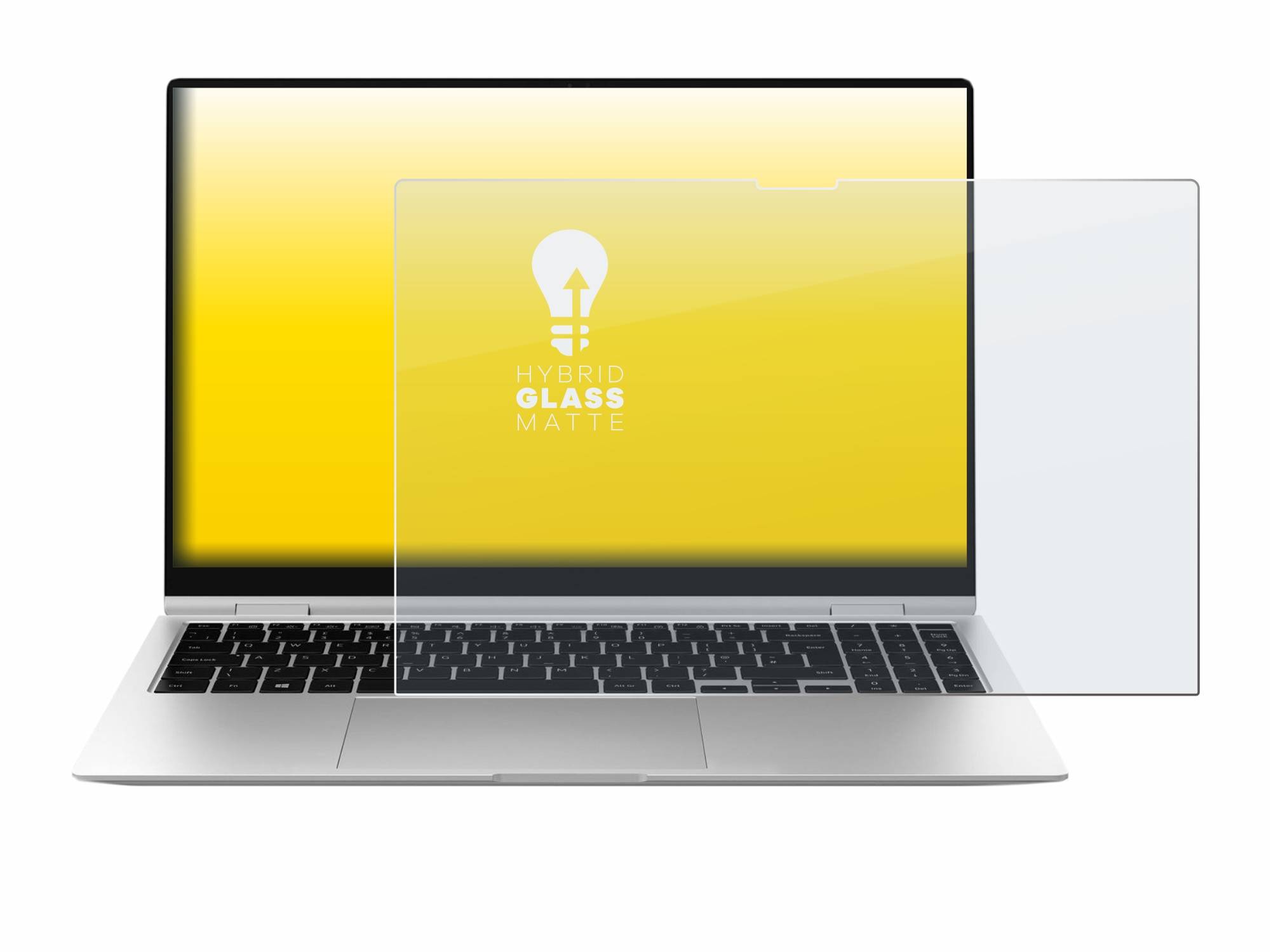 upscreen Hybrid Glass Matte Premium Schutzglas Folie für Samsung Galaxy Book2 Pro 360