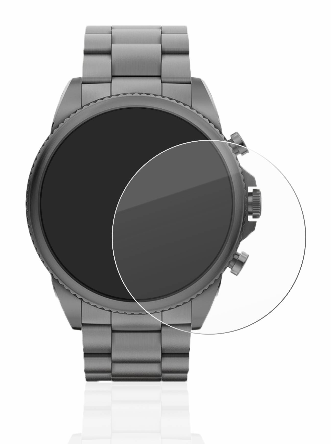 upscreen Hybrid Glass Clear Premium Schutzglas Folie für Fossil Gen 6