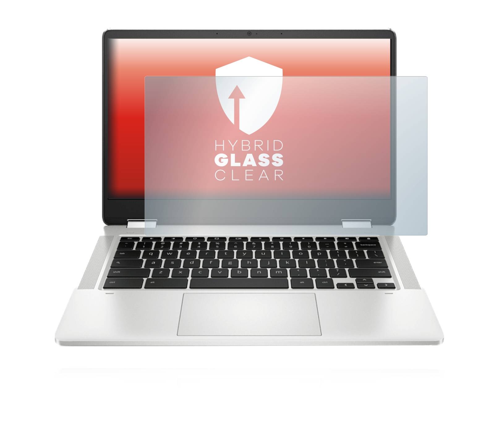 upscreen Hybrid Glass Clear Premium Schutzglas Folie für HP Chromebook x360