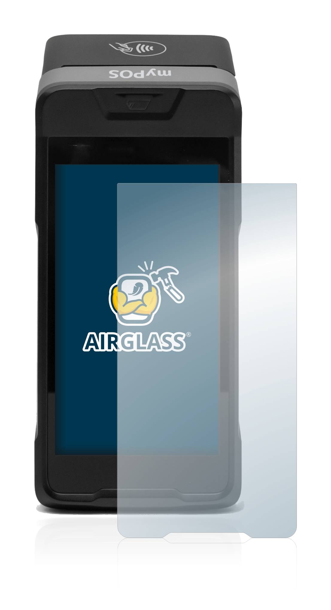 BROTECT AirGlass Flexible Schutz Glas Folie für myPOS Carbon Klar Transparent