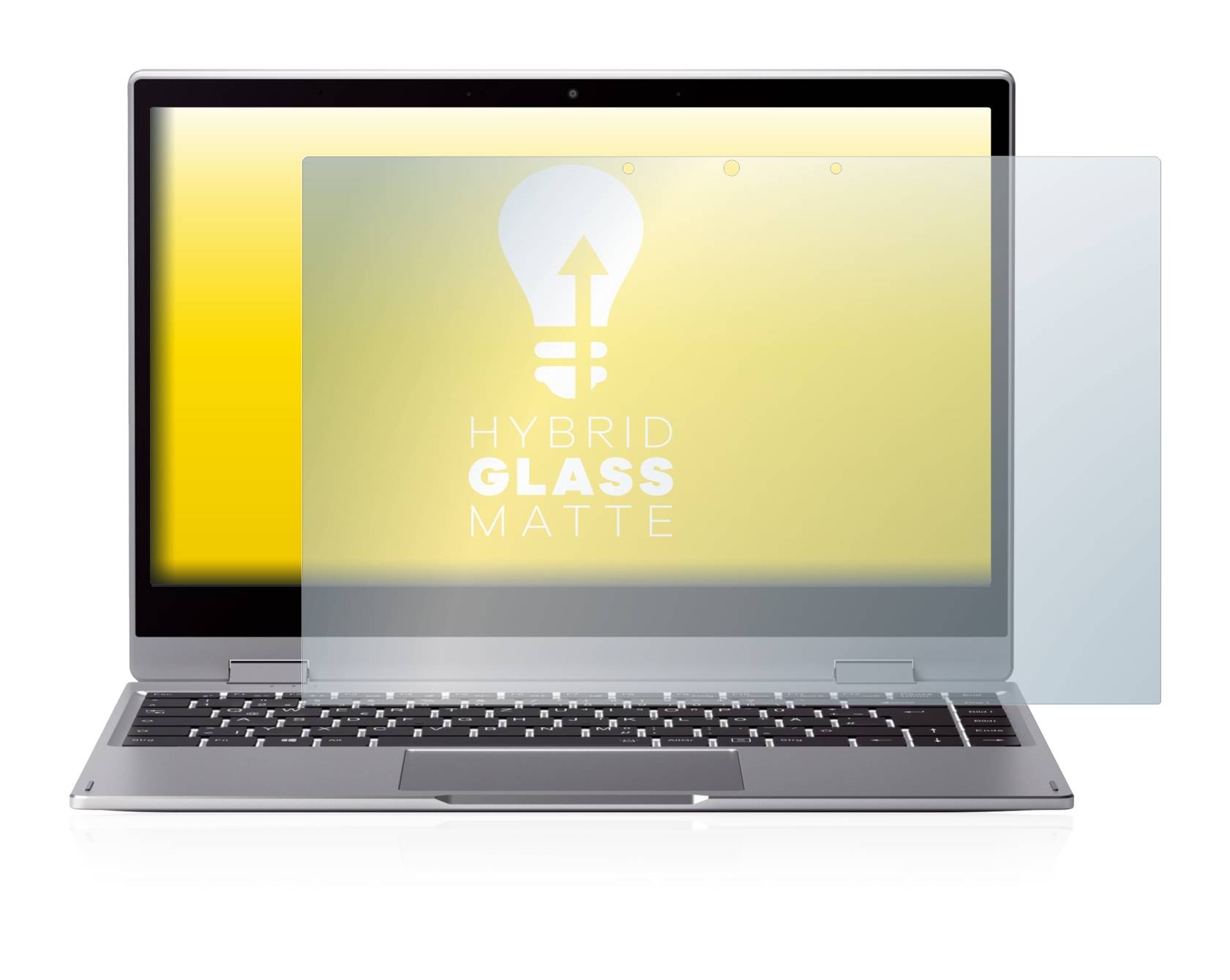 upscreen Hybrid Glass Matte Premium Schutzglas Folie für Medion Akoya