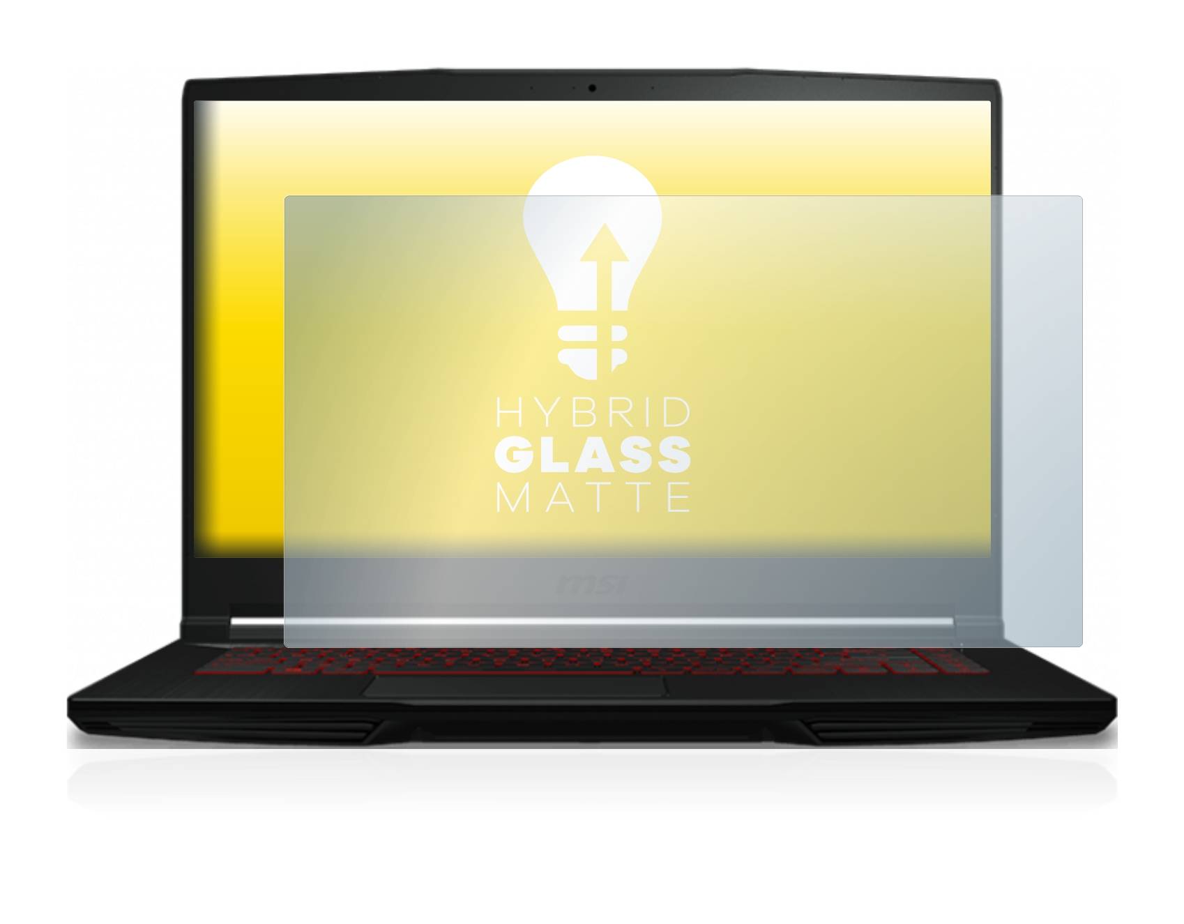 upscreen Hybrid Glass Matte Premium Schutzglas Folie für MSI GF63 Thin