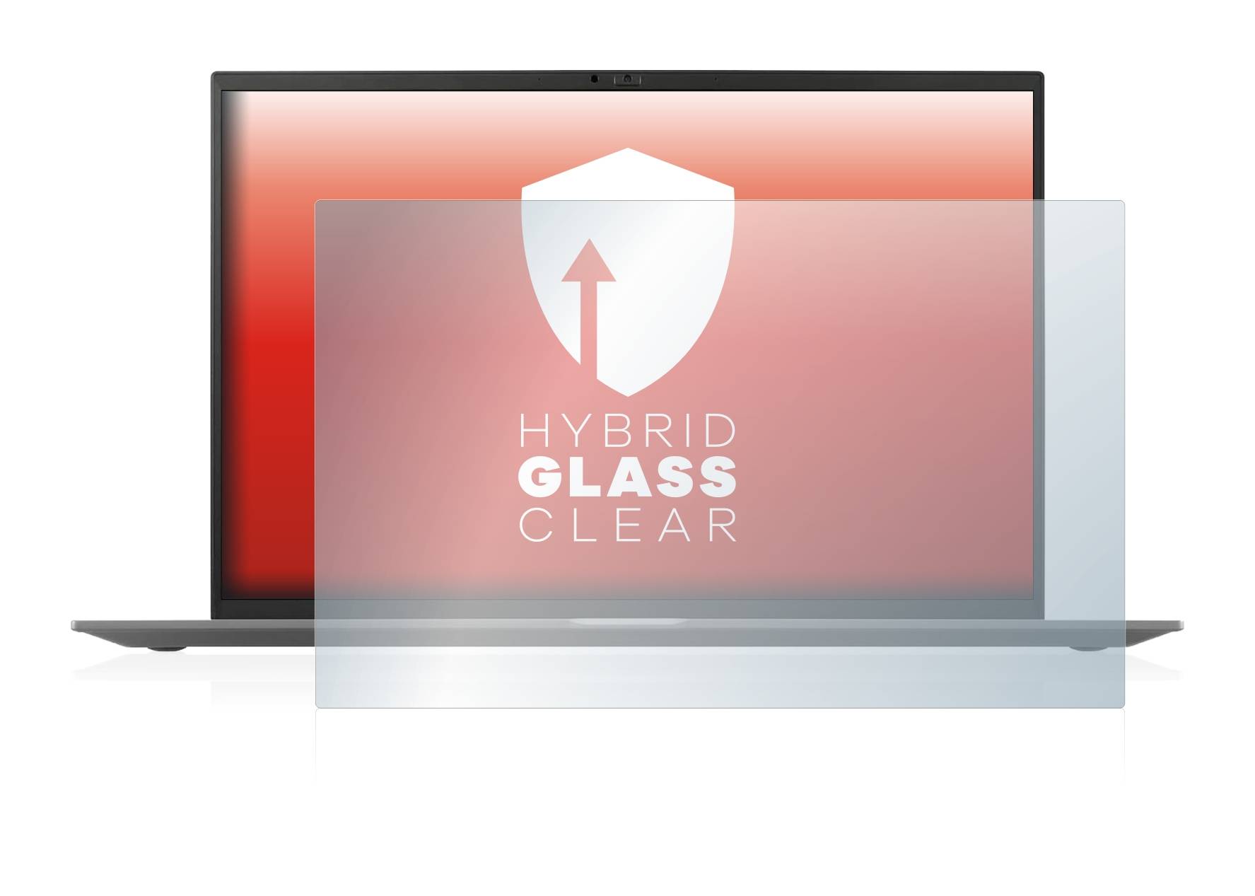 upscreen Hybrid Glass Clear Premium Schutzglas Folie für LG Gram 17