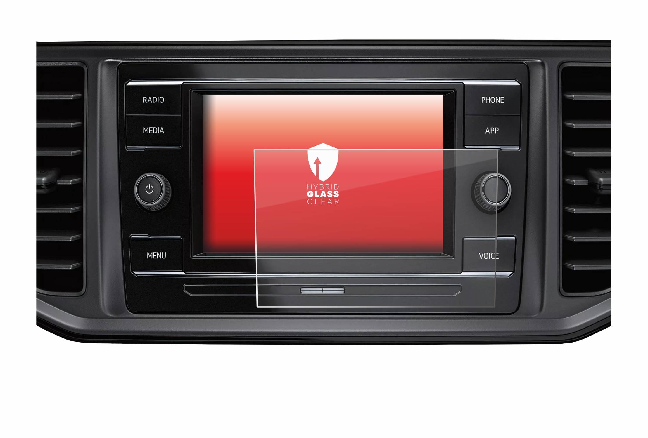 upscreen Hybrid Glass Clear Premium Schutzglas Folie für Volkswagen Crafter Composition