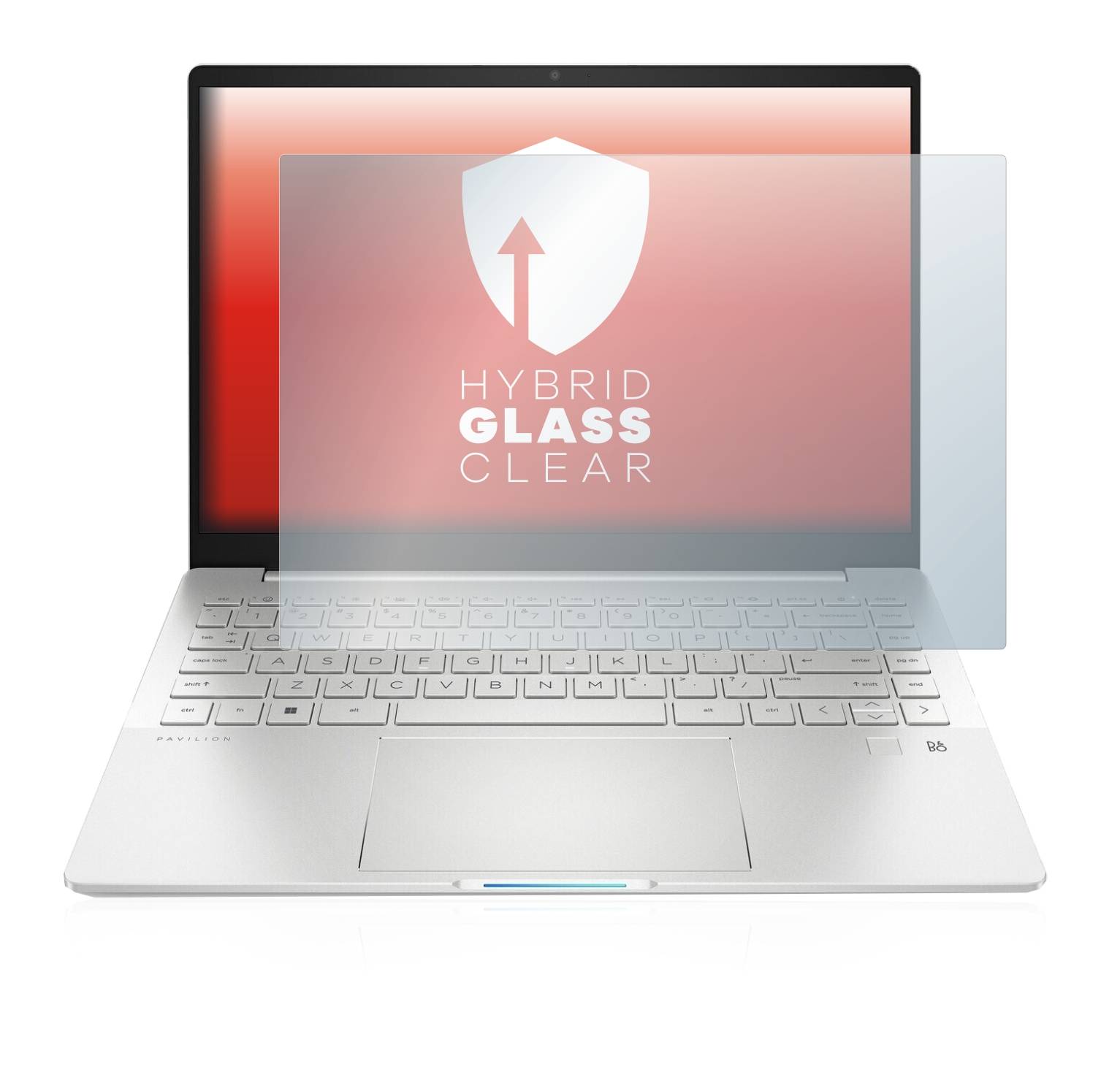 upscreen Hybrid Glass Clear Premium Schutzglas Folie für HP Pavilion Plus