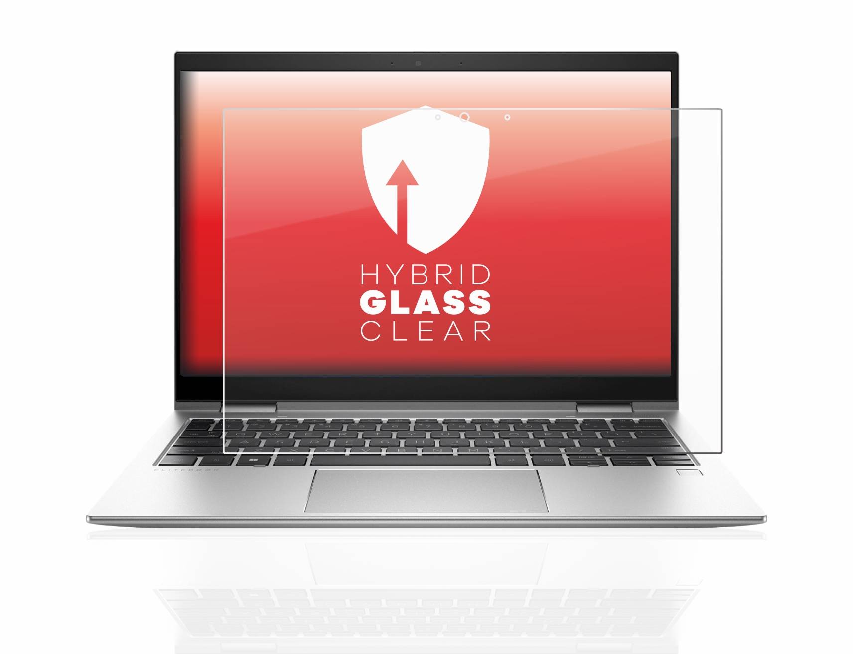 upscreen Hybrid Glass Clear Premium Schutzglas Folie für HP EliteBook x360 830