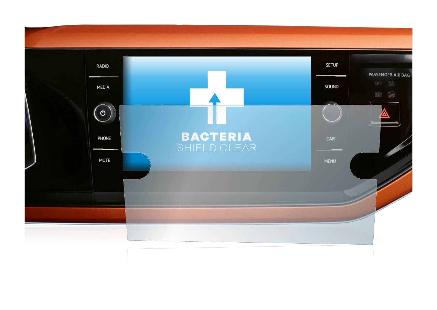 upscreen Bacteria Shield Clear Premium Antibakterielle Displayschutzfolie für Volkswagen