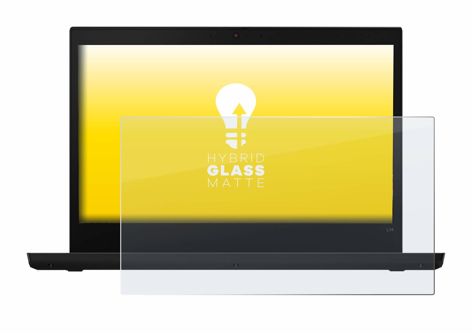 upscreen Hybrid Glass Matte Premium Schutzglas Folie für Lenovo ThinkPad L14 (2.