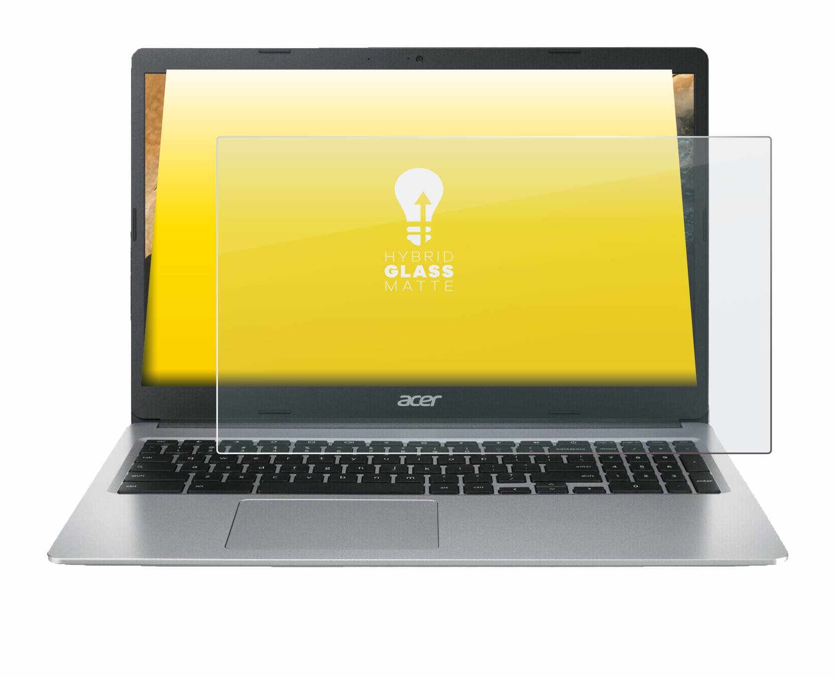upscreen Hybrid Glass Matte Premium Schutzglas Folie für Acer Chromebook 315