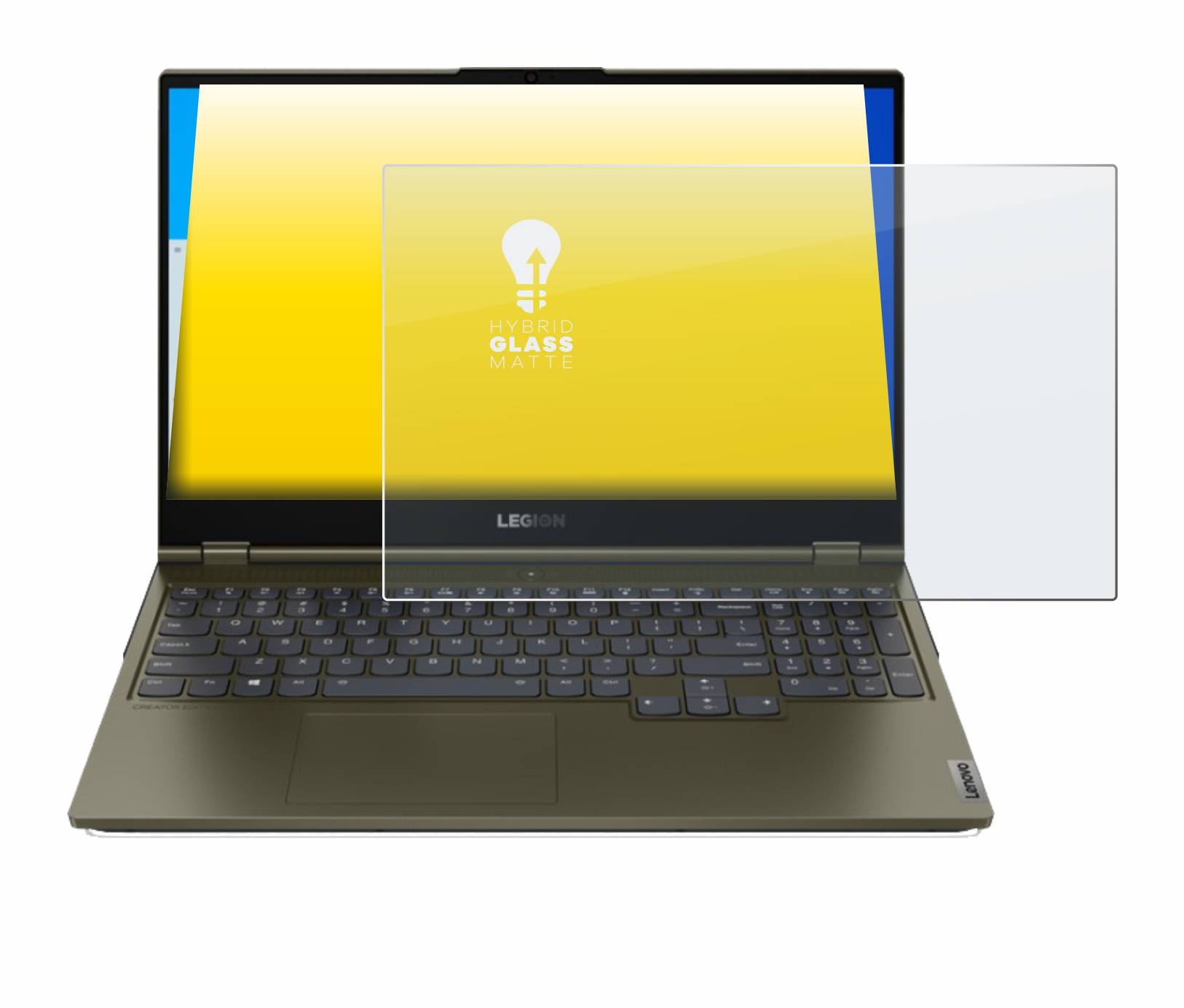upscreen Hybrid Glass Matte Premium Schutzglas Folie für Lenovo Legion C7
