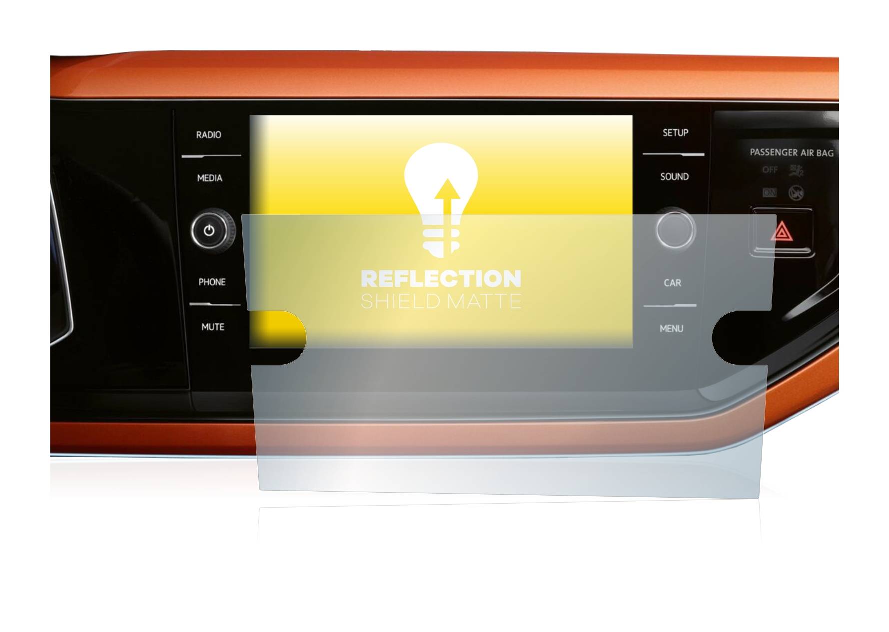 upscreen Reflection Shield Matte Premium Displayschutzfolie für Volkswagen Polo 2021