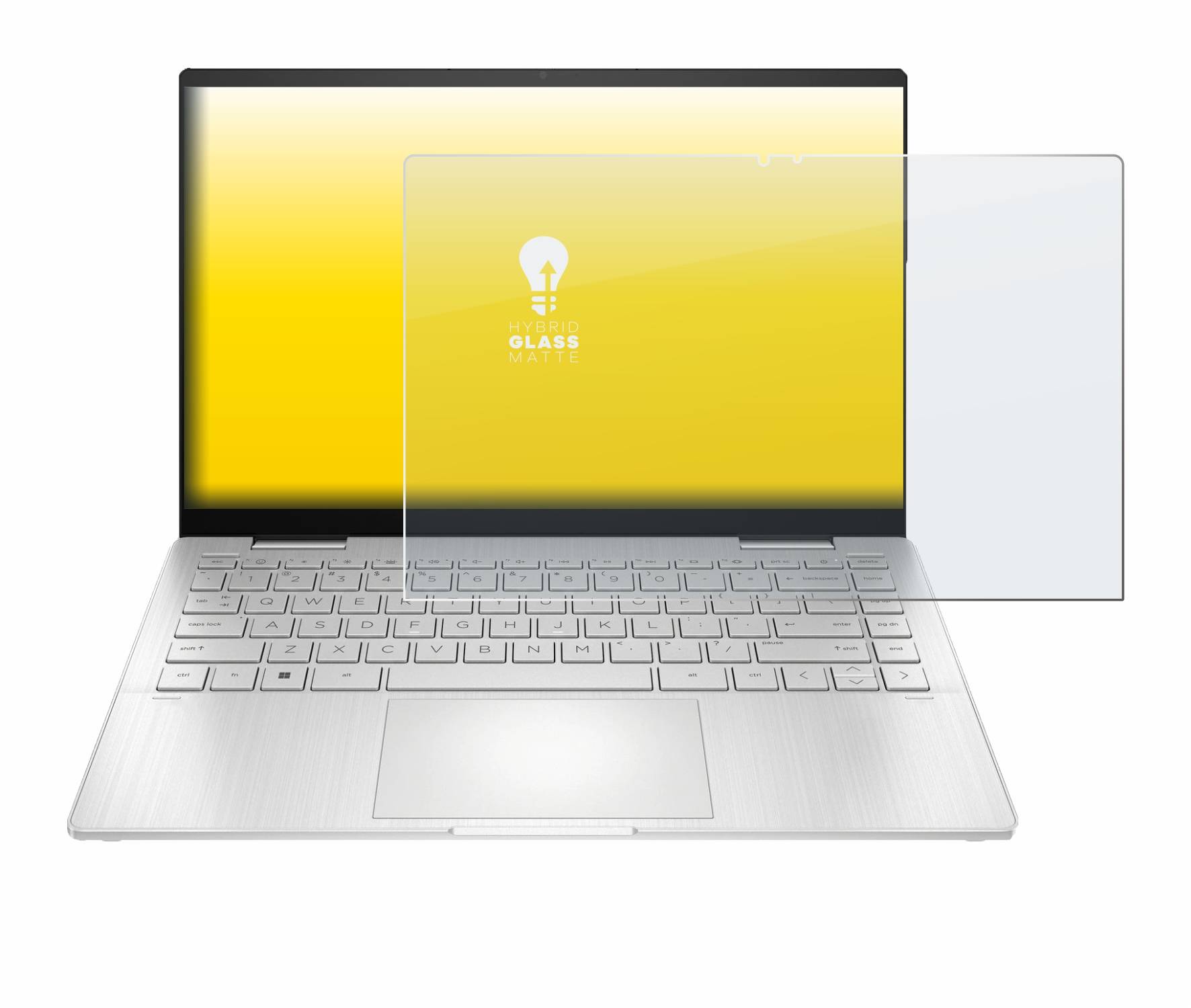 upscreen Hybrid Glass Matte Premium Schutzglas Folie für HP Pavilion x360