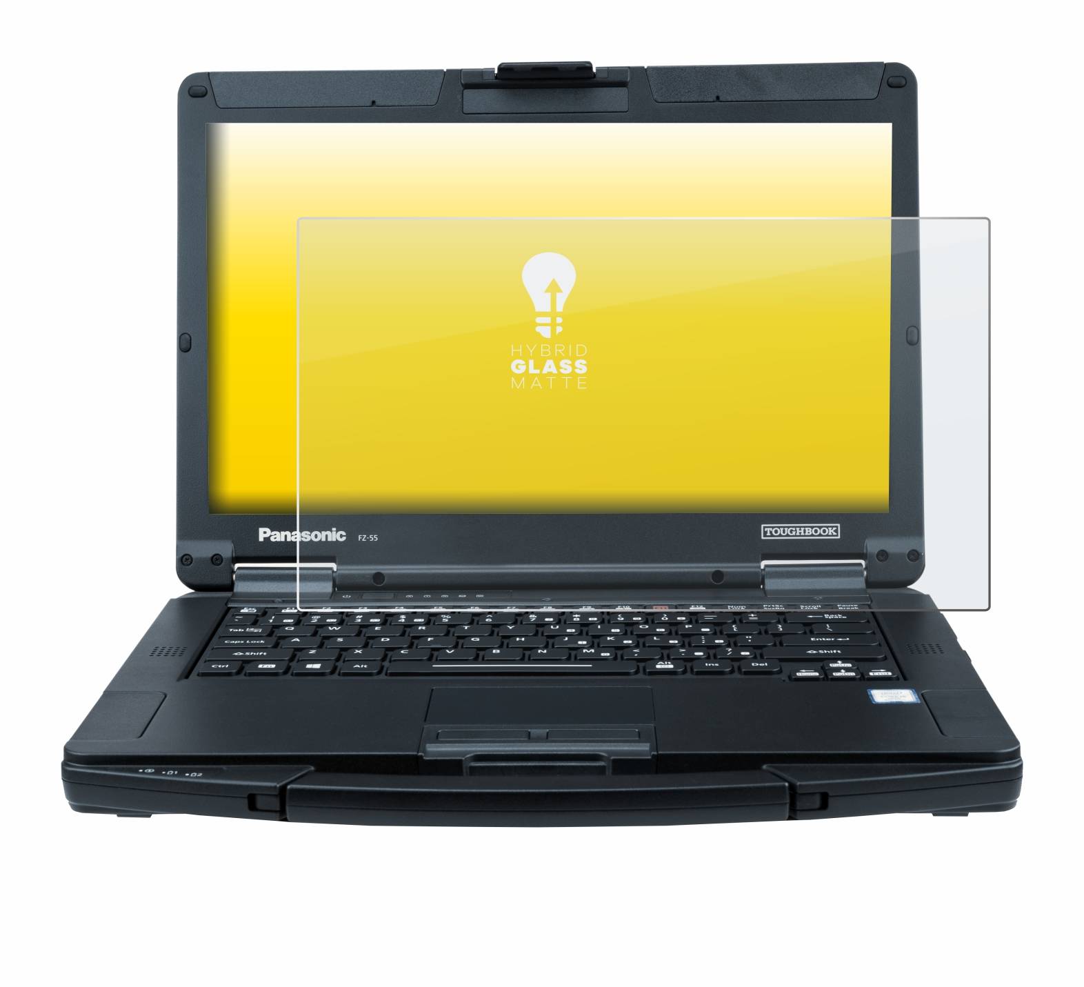 upscreen Hybrid Glass Matte Premium Schutzglas Folie für Panasonic Toughbook 55