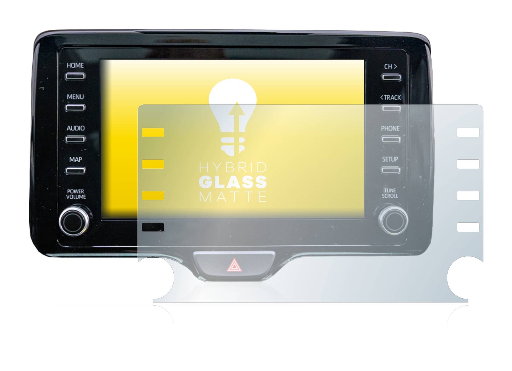 upscreen Hybrid Glass Matte Premium Schutzglas Folie für Toyota Yaris Cross