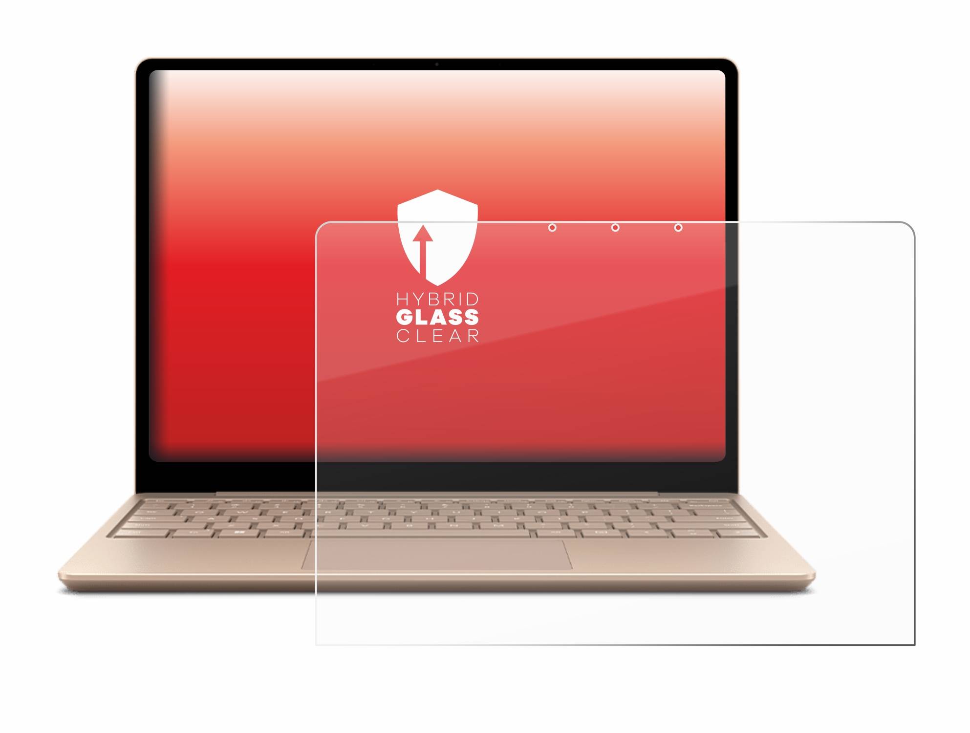 upscreen Hybrid Glass Clear Premium Schutzglas Folie für Microsoft Surface Laptop Go 2