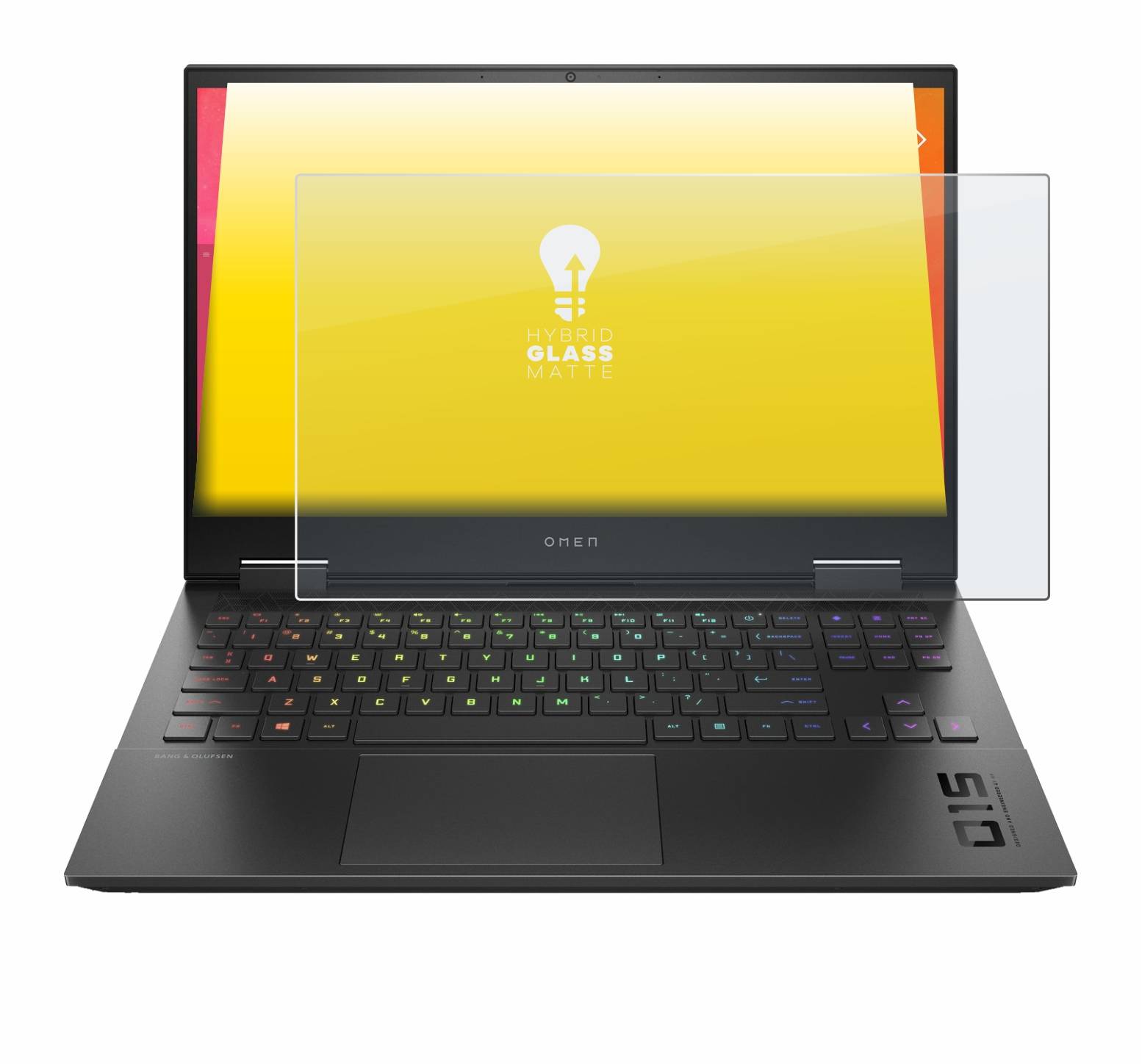 upscreen Hybrid Glass Matte Premium Schutzglas Folie für HP Omen