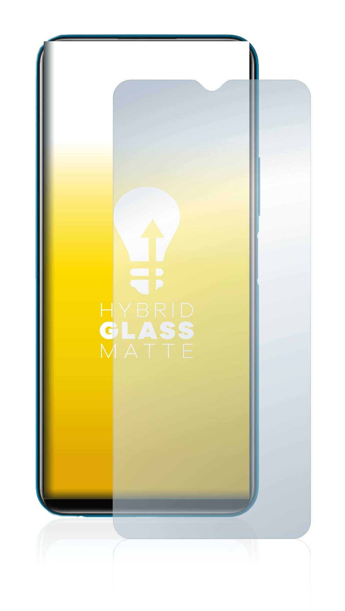 upscreen Flexible Panzerglasfolie für Vivo Y12A Schutzglas 9H Hybridglas Matt Entspiegelt