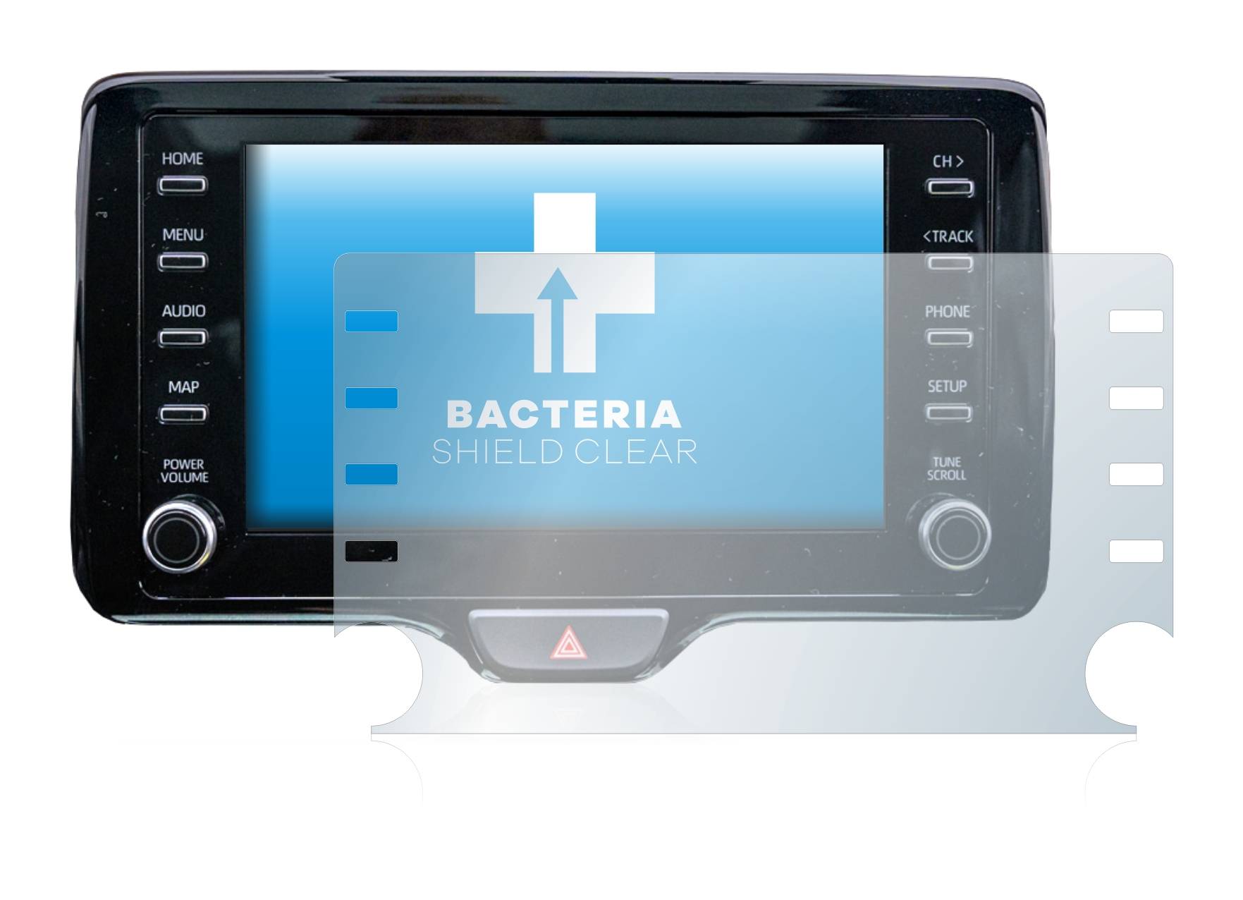 upscreen Bacteria Shield Clear Premium Antibakterielle Displayschutzfolie für Toyota Yaris