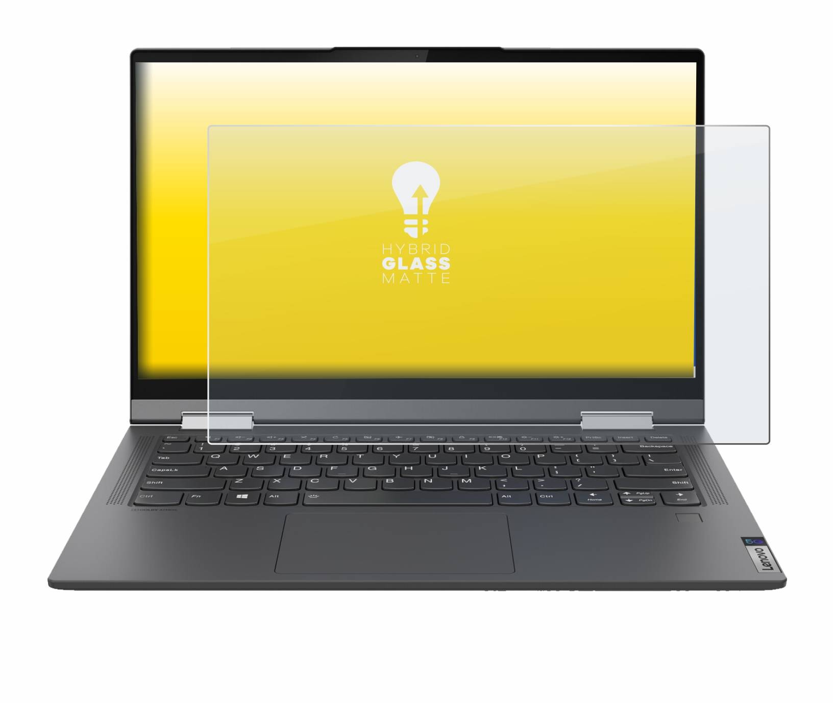 upscreen Hybrid Glass Matte Premium Schutzglas Folie für Lenovo IdeaPad 5G