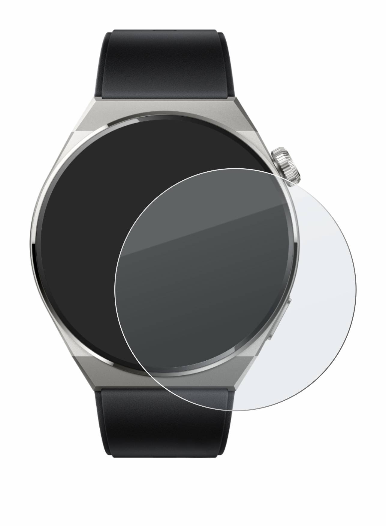 upscreen Hybrid Glass Matte Premium Schutzglas Folie für Huawei Watch GT 3 Pro Titanium
