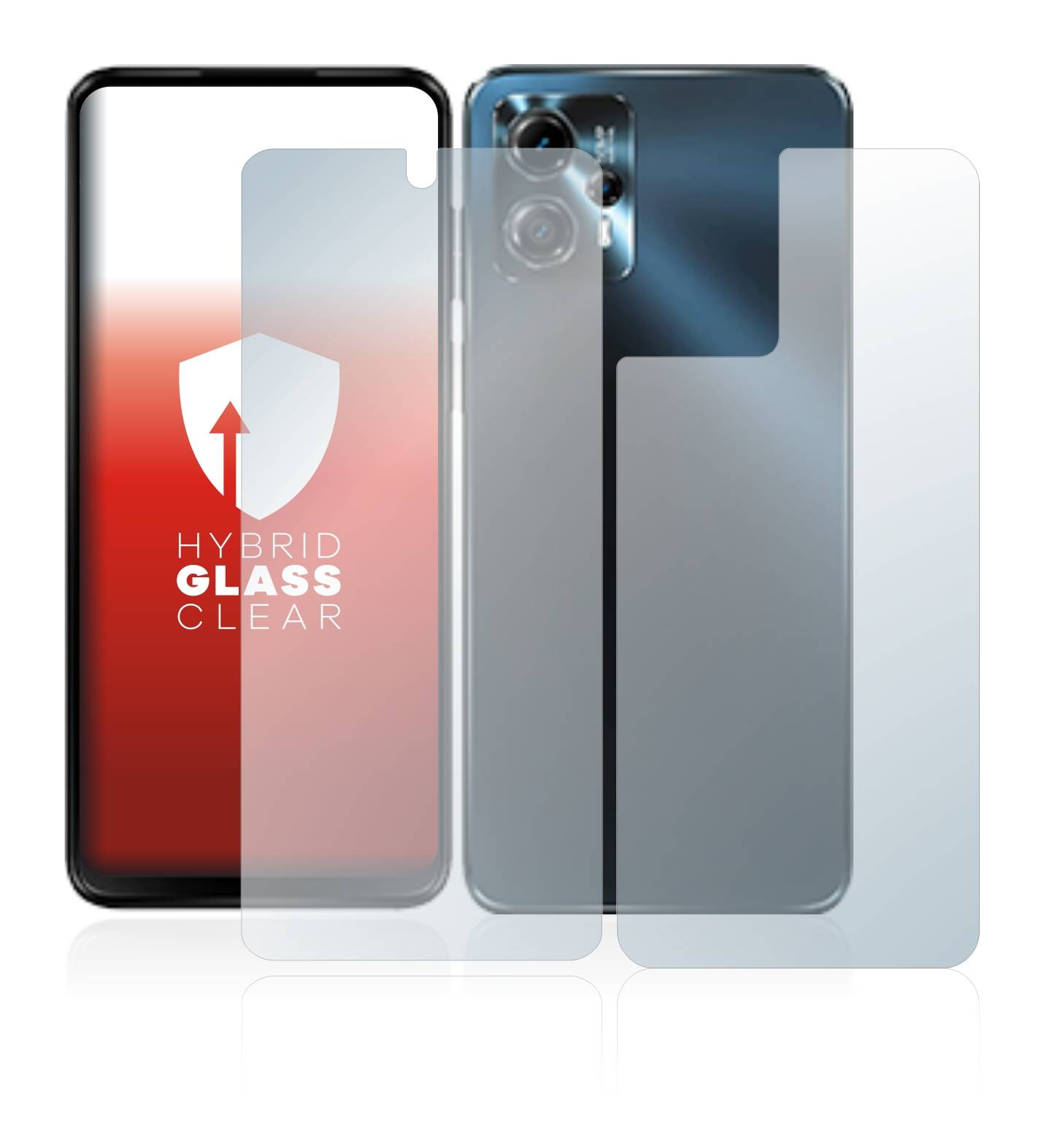 upscreen Flexible Schutz Glas Folie für Motorola Moto G13 (Display+Rückseite) Schutzglas 9H Hybridglas Klar