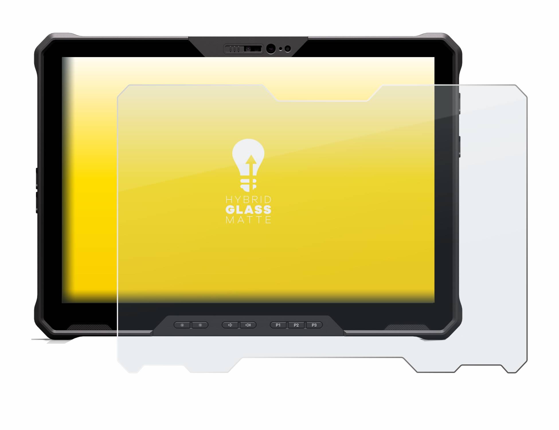 upscreen Hybrid Glass Matte Premium Schutzglas Folie für Dell Latitude 7230 Rugged