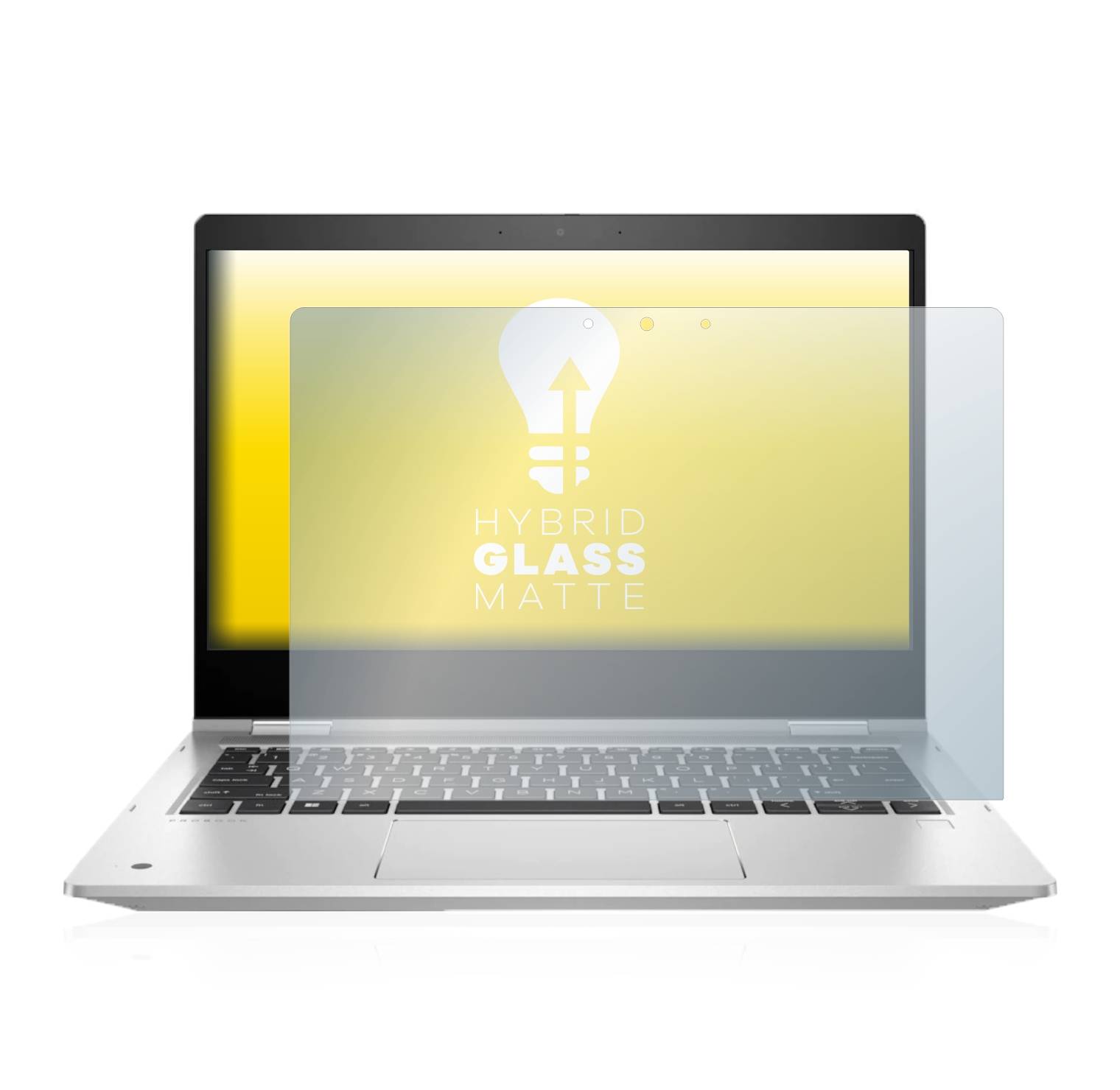 upscreen Hybrid Glass Matte Premium Schutzglas Folie für HP ProBook x360 435