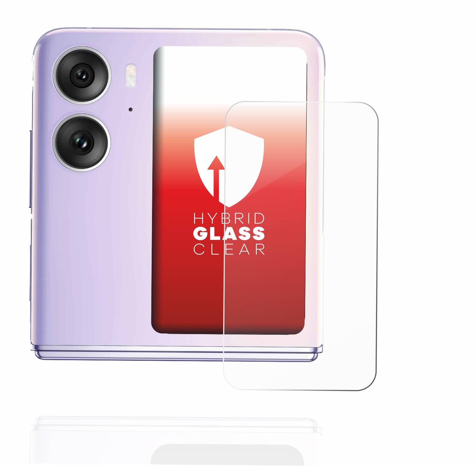 upscreen Flexible Schutz Glas Folie für Oppo Find N2 Flip (Hinteres Display) Schutzglas 9H Hybridglas Klar