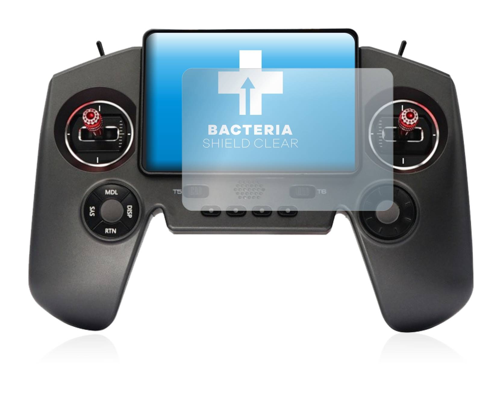 upscreen Bacteria Shield Clear Premium Antibakterielle Displayschutzfolie für FrSky Twin