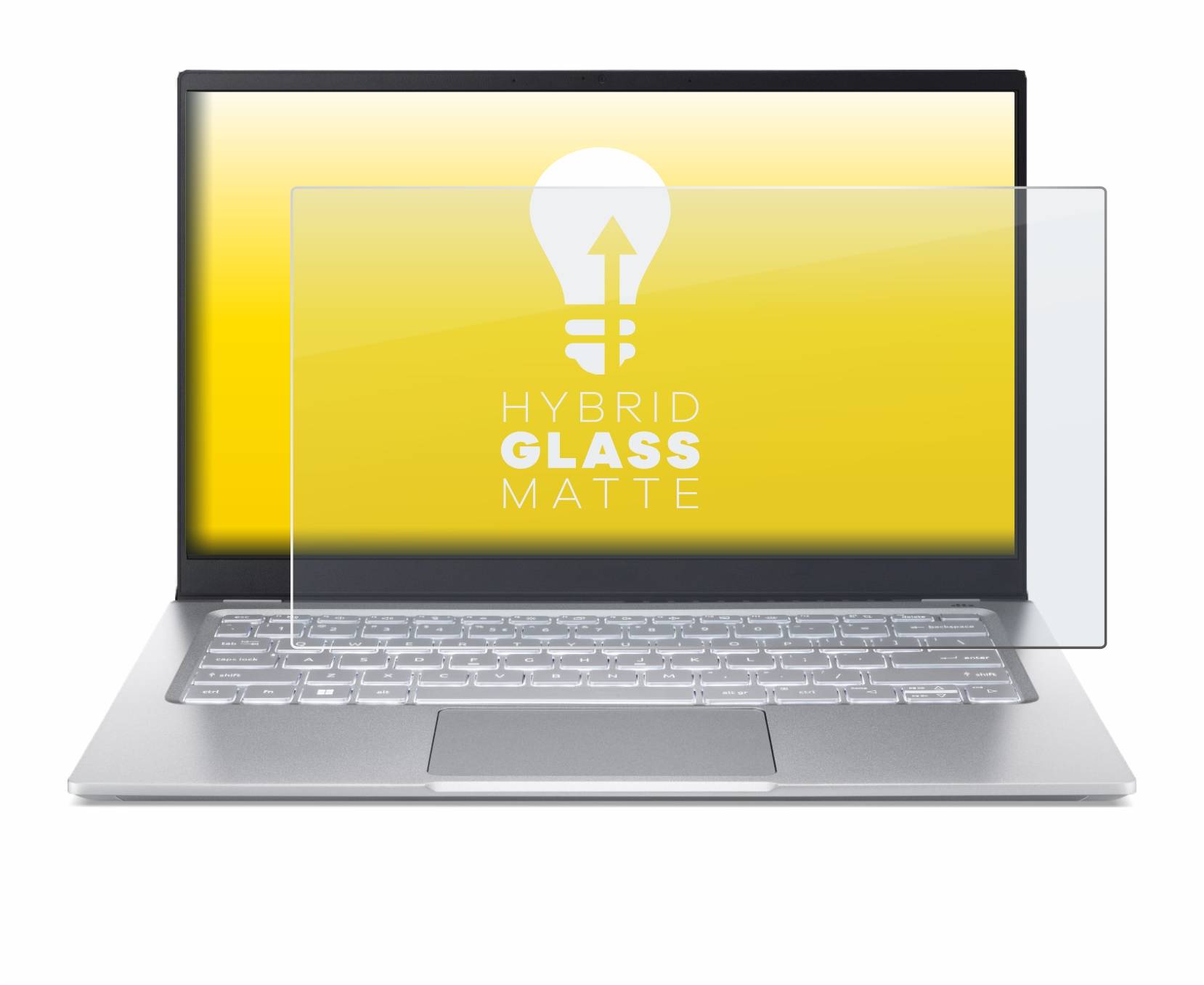 upscreen Hybrid Glass Matte Premium Schutzglas Folie für Acer Swift 3
