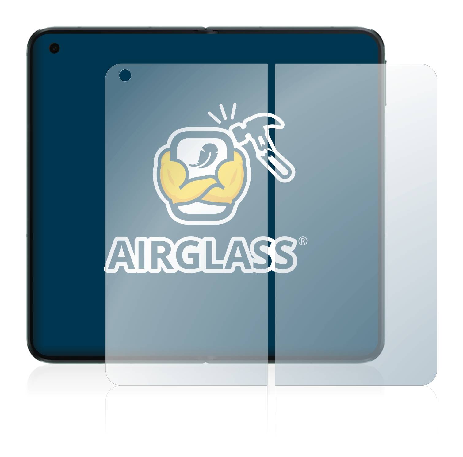 BROTECT AirGlass Flexible Schutz Glas Folie für Oppo Find N2 (Inneres Display) Klar Transparent