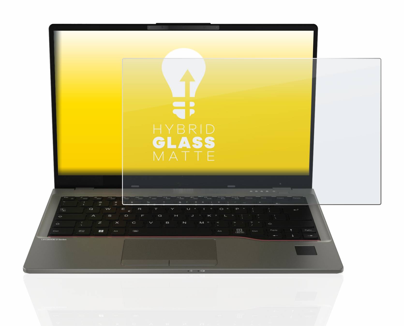 upscreen Hybrid Glass Matte Premium Schutzglas Folie für Fujitsu Lifebook
