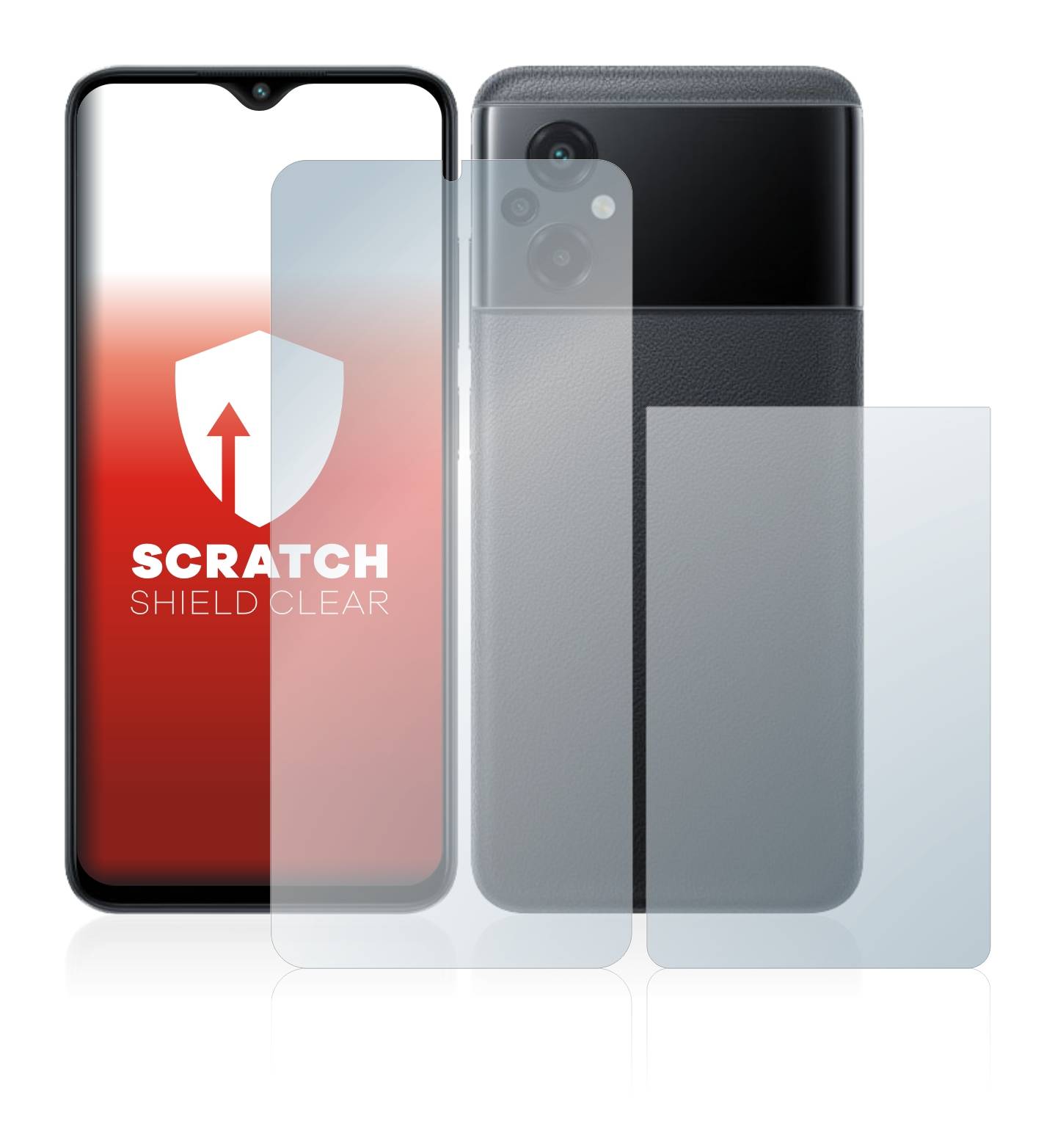 upscreen Schutzfolie für Xiaomi Poco M5 (Display+Rückseite) Kratzschutz Anti-Fingerprint Klar